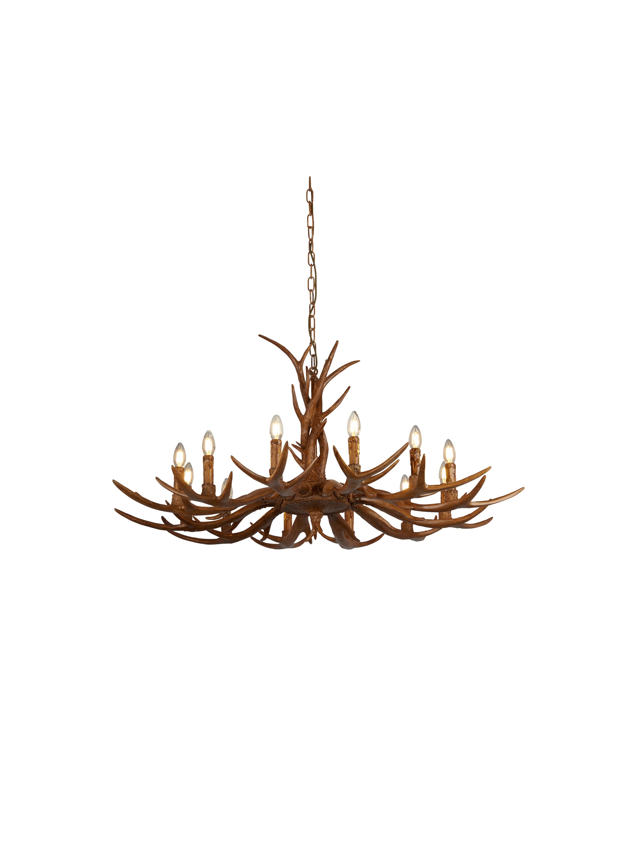Stag 12Lt Pendant - Brown Resin