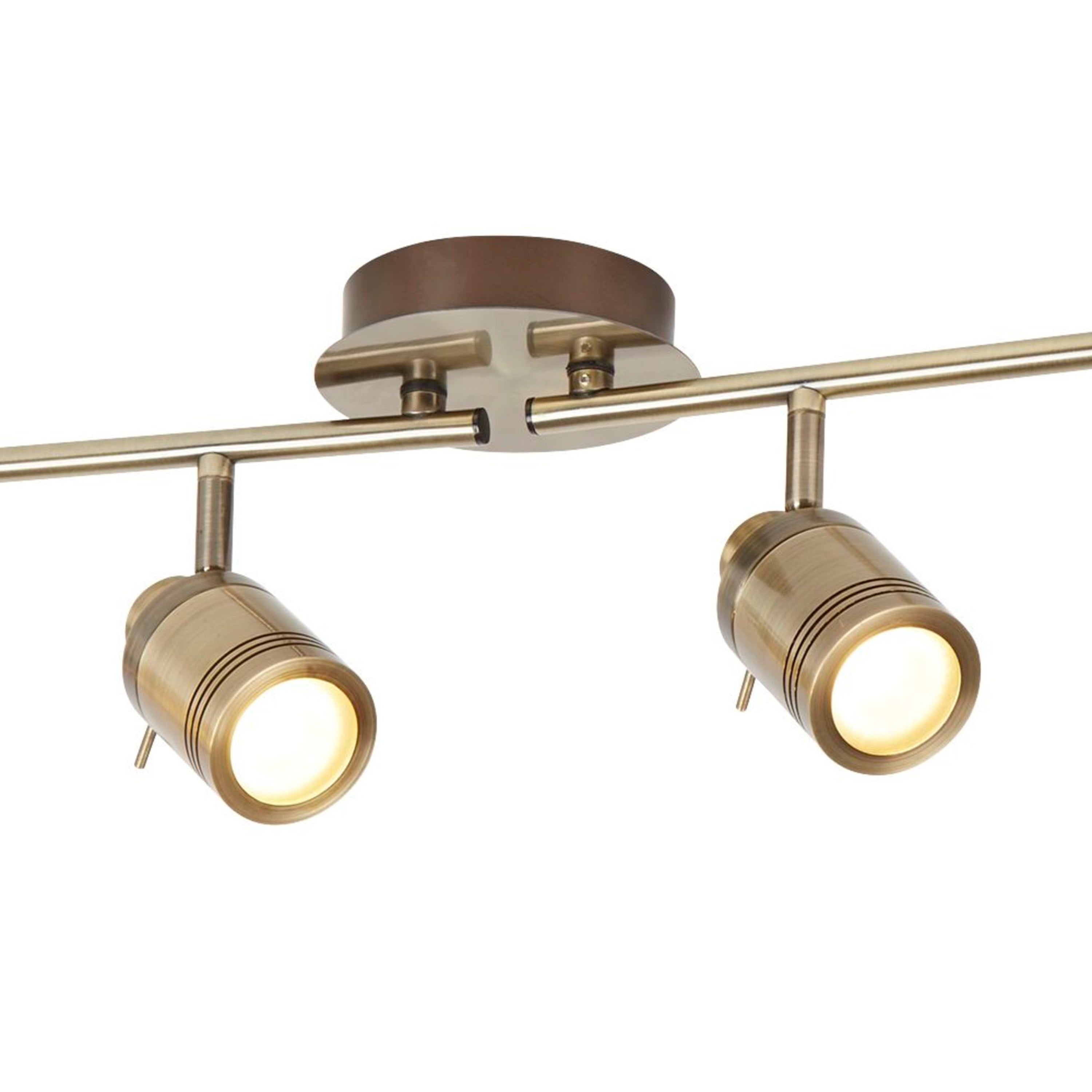 Samson 4Lt Split Bar Spotlight - Antique Brass Metal