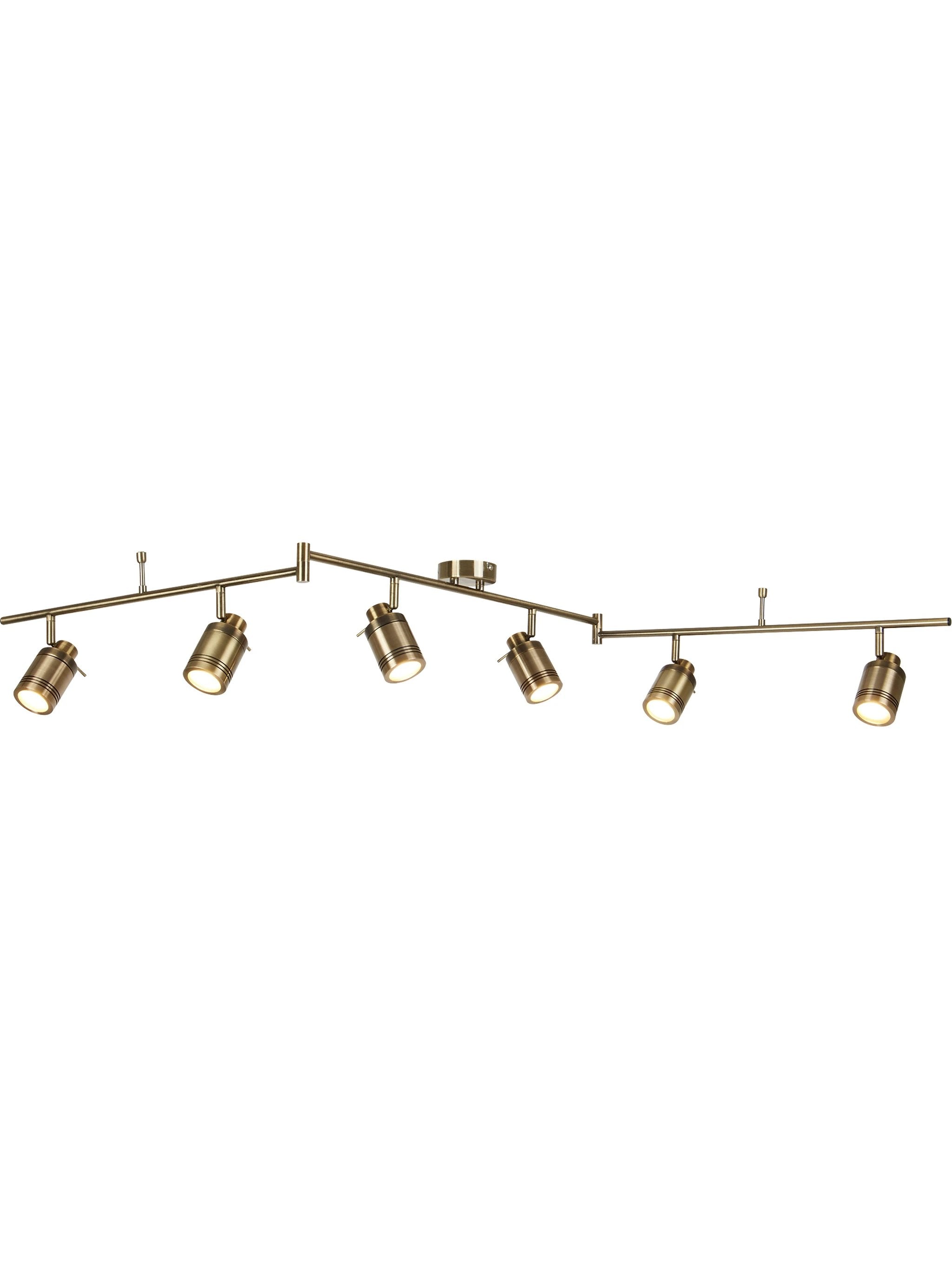 Plafondlamp Samson 6Lt Split - Antique Brass Metal by Searchlight