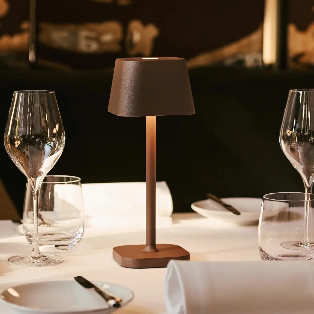 Tafellamp oplaadbaar Ava Mokka Bruin