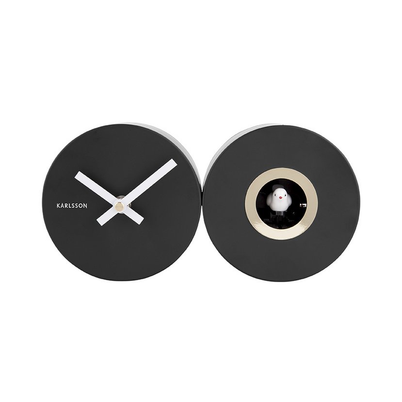 Wandklok Duo Koekoek Zwart