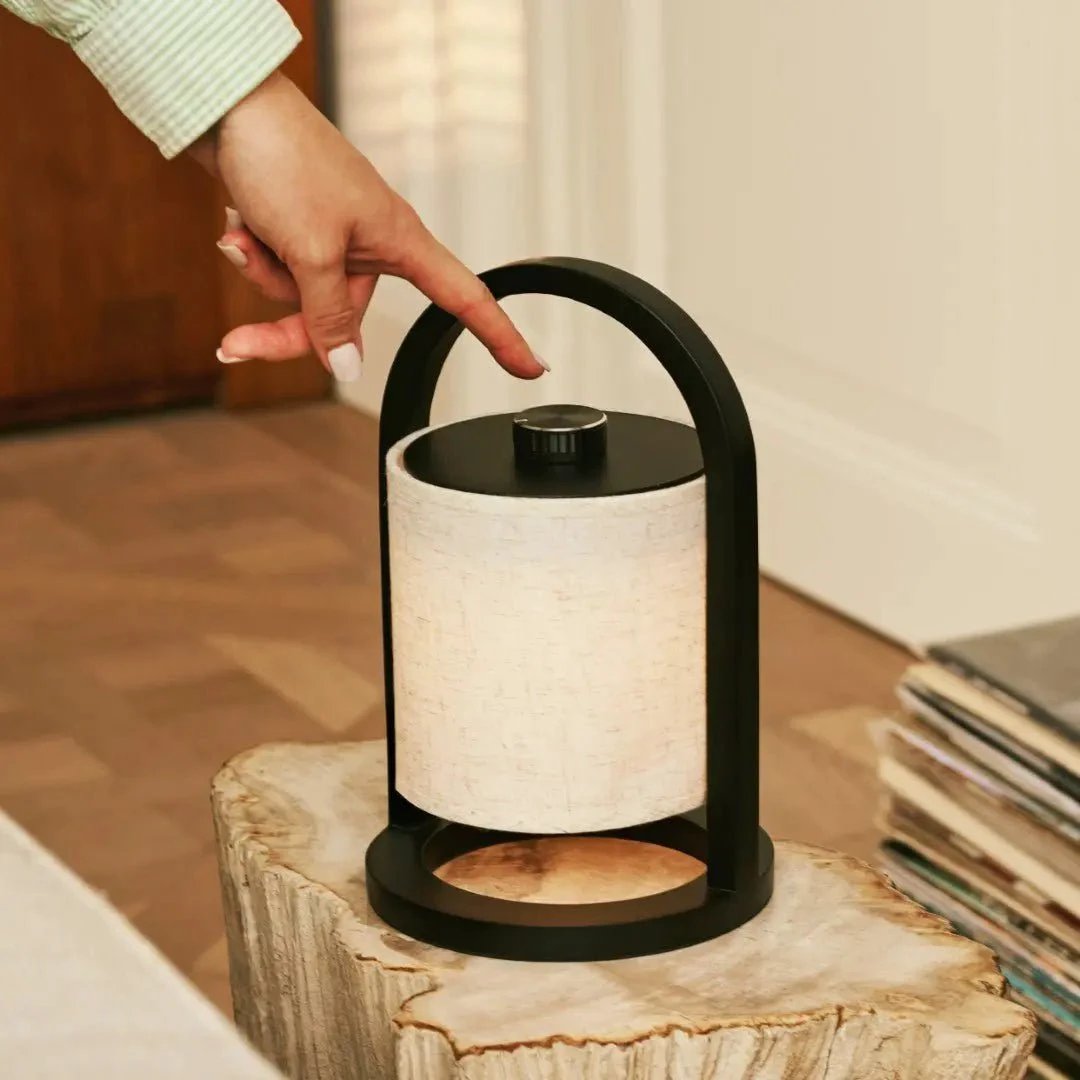 Tafellamp oplaadbaar River Black hout by Tavellio - Amsterdam