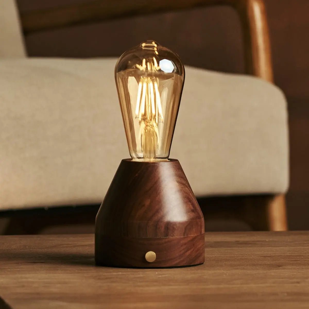 Tafellamp oplaadbaar Zavi Walnaut