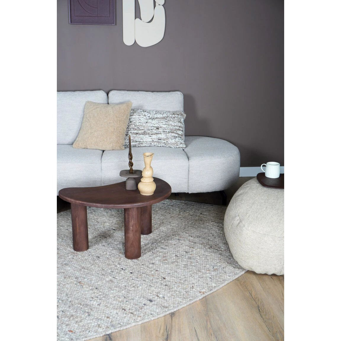 Vloerkleed Stone Donker Beige - Kiezelvormig 160 x 230 cm by Veer Carpets