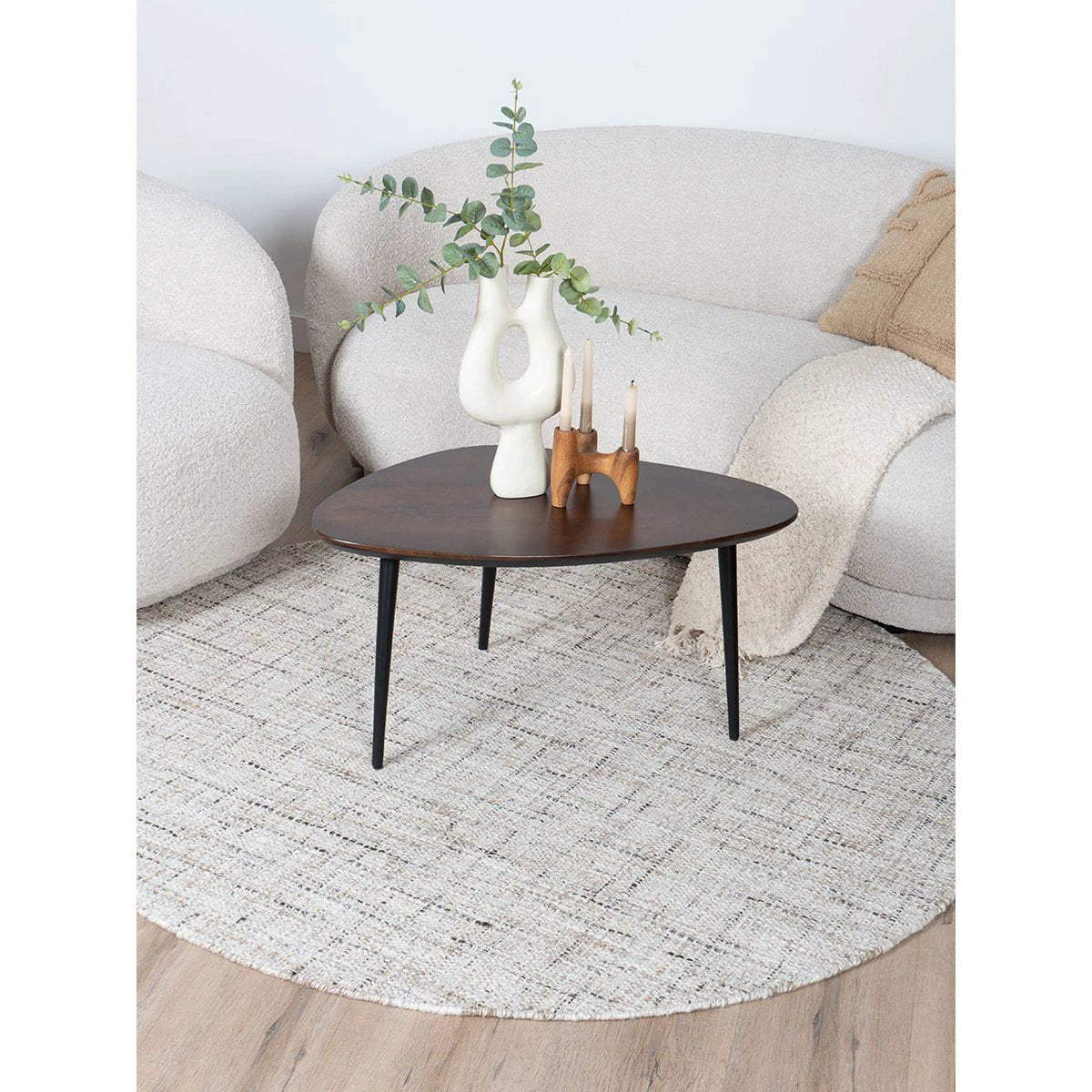 Vloerkleed Cross Beige – Rond ø160 cm by Veer Carpets