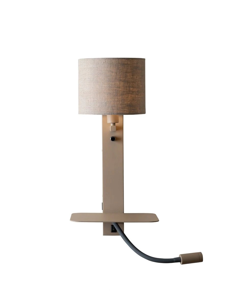 Wandlamp Florence met leeslampje zandkleurige kap by it's about RoMi