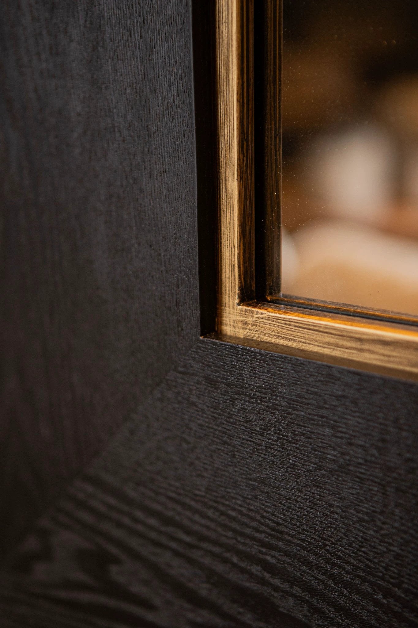 Tiess Zwarte Vierkante Spiegel Gouden Rand by PTMD