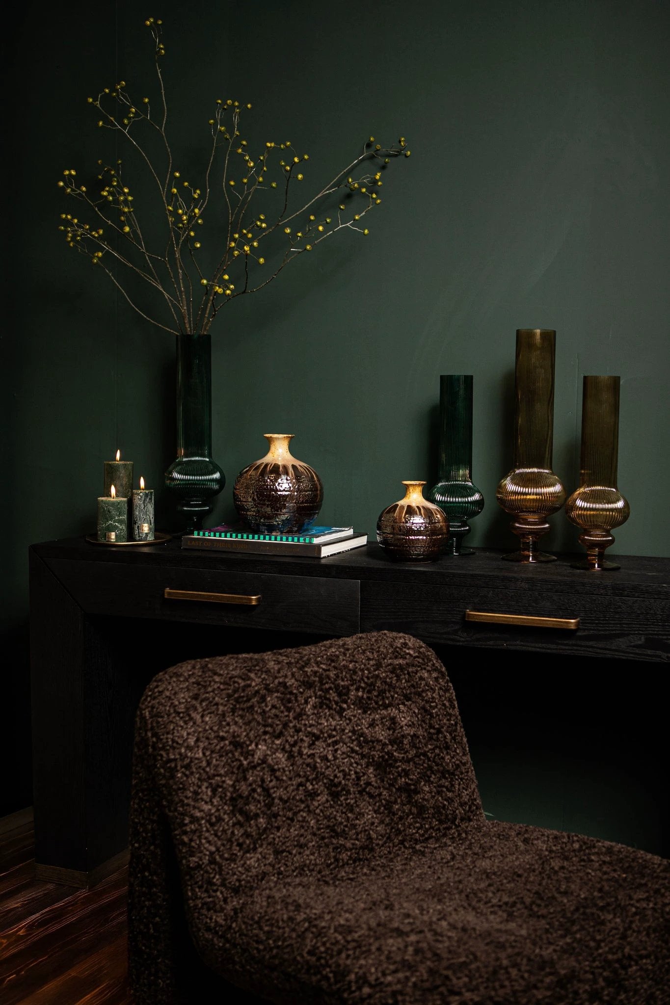 Wandtafel Tiess Zwart 2 Laden by PTMD