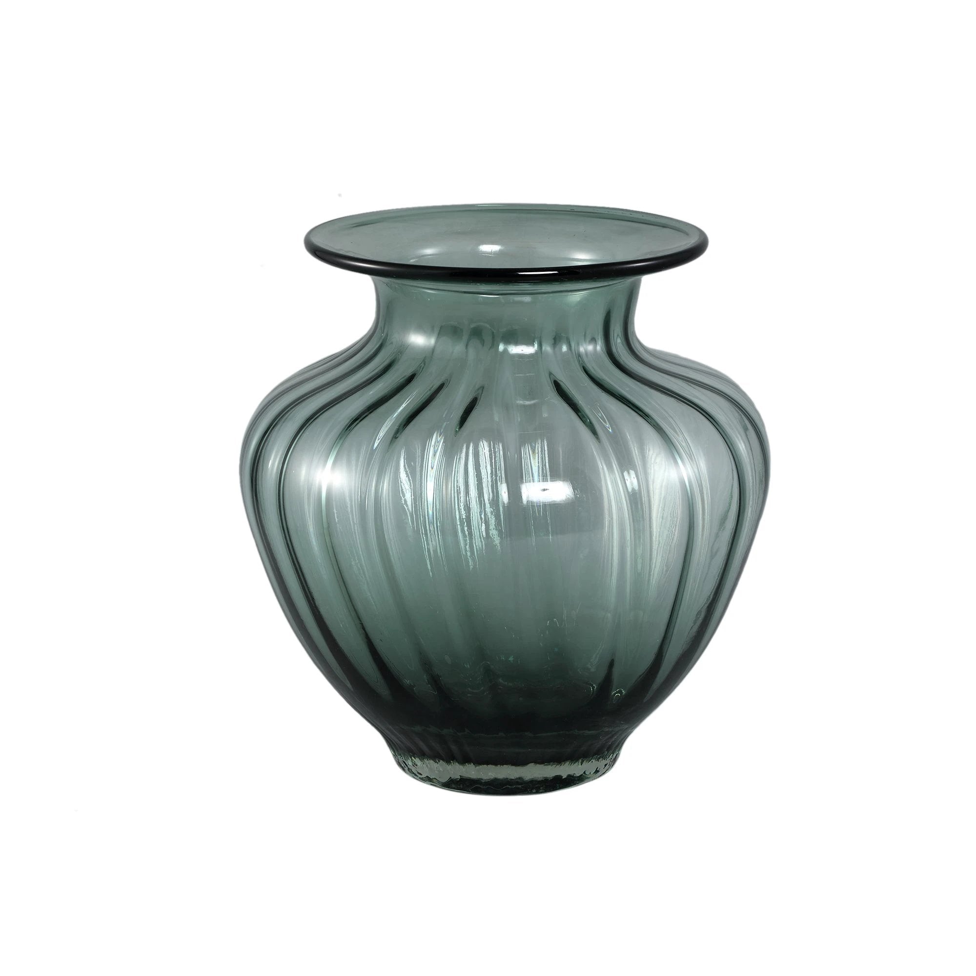 Marlisha grote ronde glazen vaas in blauwgroen by PTMD