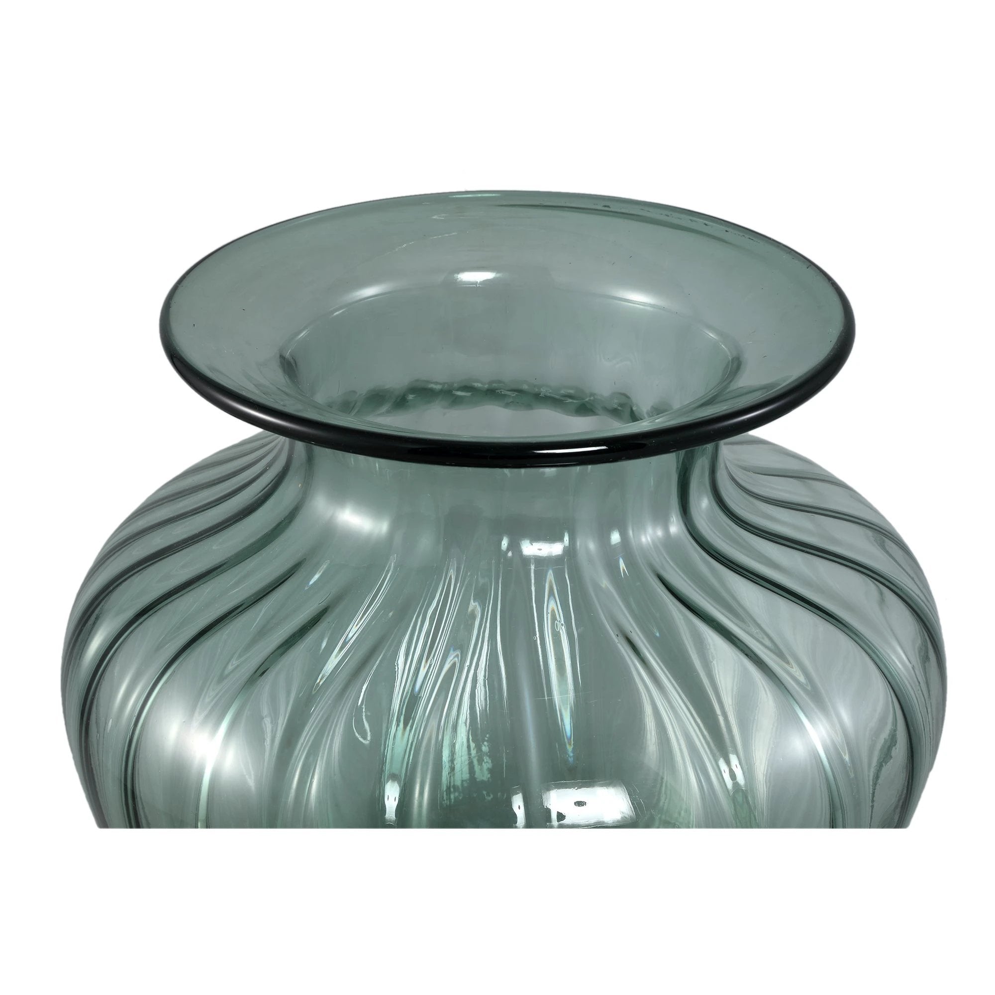 Marlisha grote ronde glazen vaas in blauwgroen by PTMD