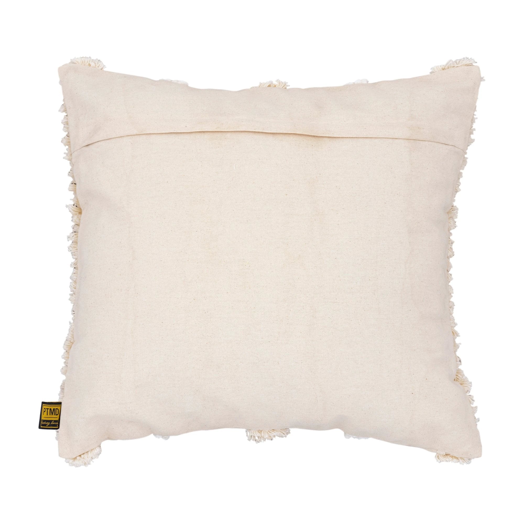 Rashel crème vierkant katoenen geborduurd kussen by PTMD