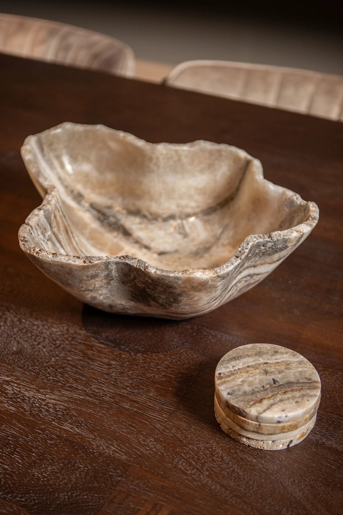 Brooker Natural Onyx Lapis Wavy Shaped Bowl by PTMD