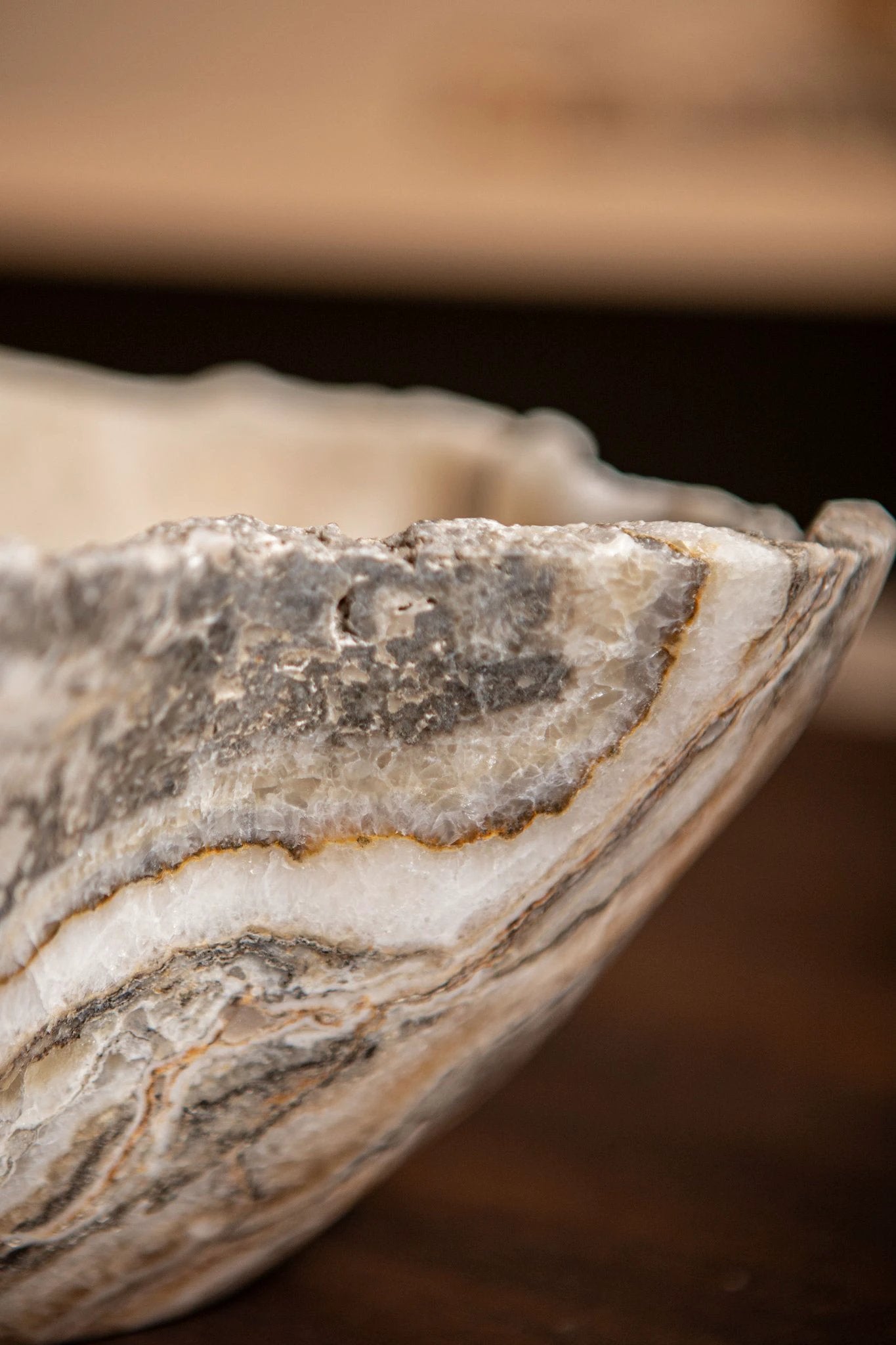 Brooker Natural Onyx Lapis Wavy Shaped Bowl by PTMD