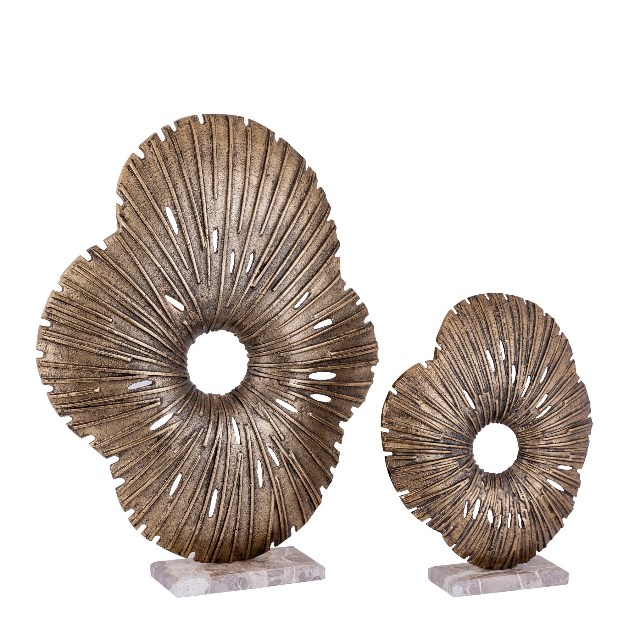 Vija Gold Cast Aluminum Organic Open Statue L by PTMD