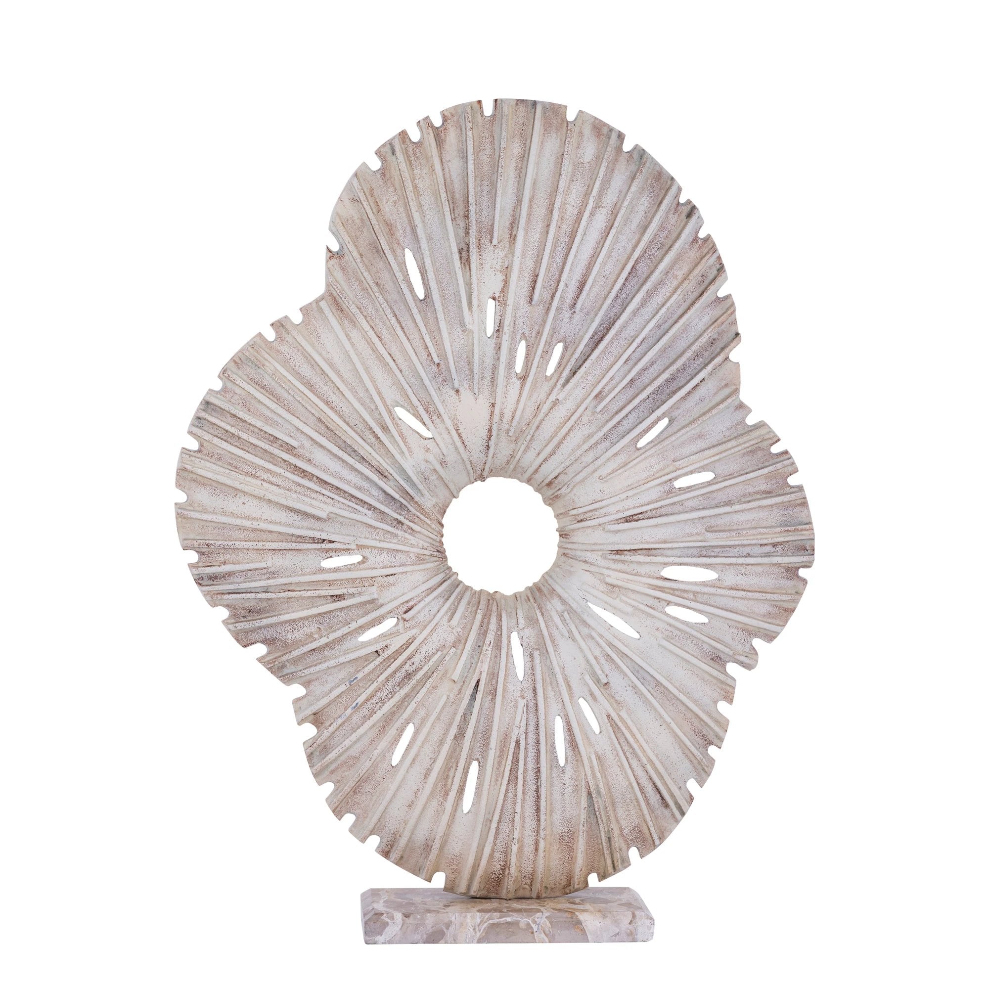 Vija Beige Cast Aluminum Organic Open Statue L by PTMD