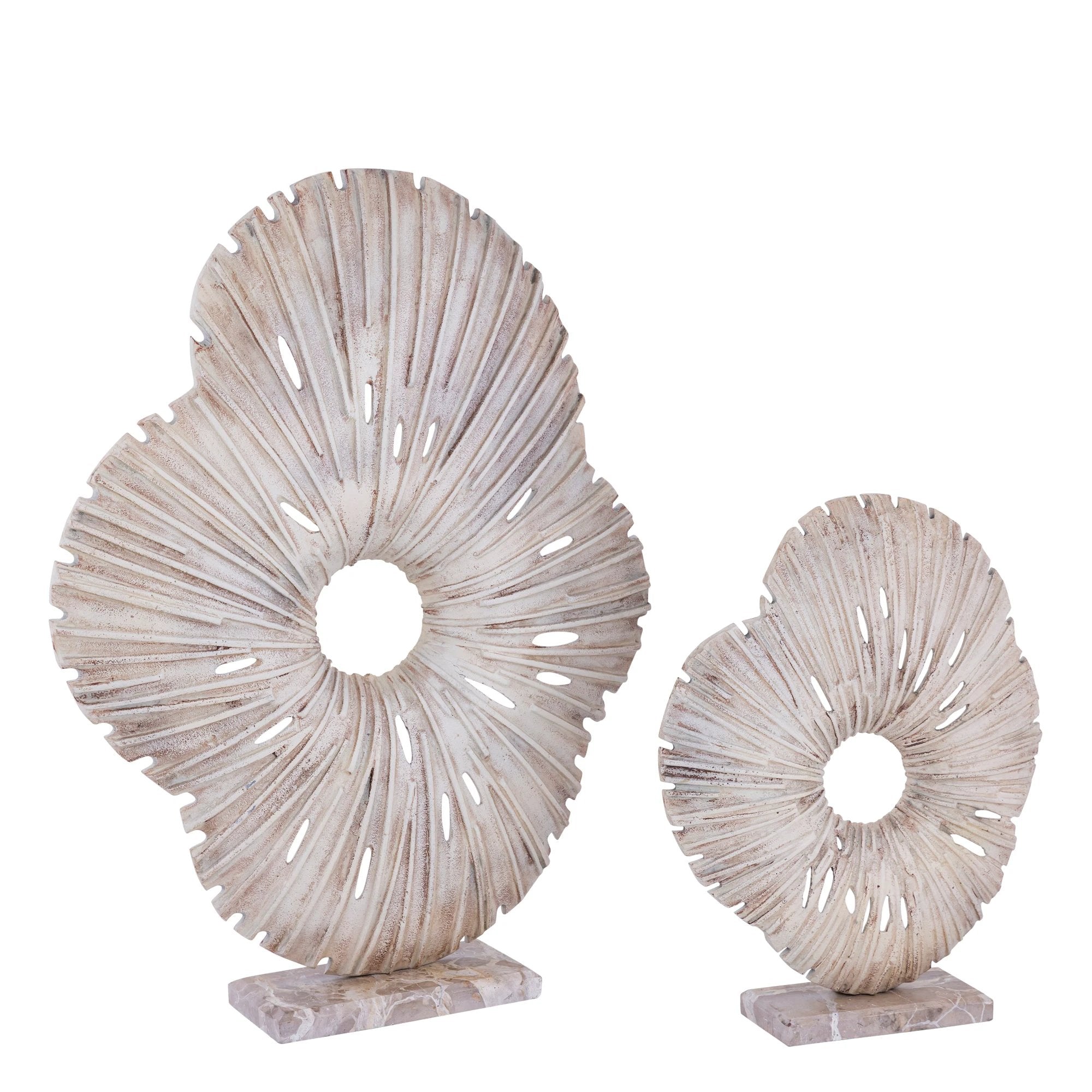 Vija Beige Cast Aluminum Organic Open Statue S by PTMD