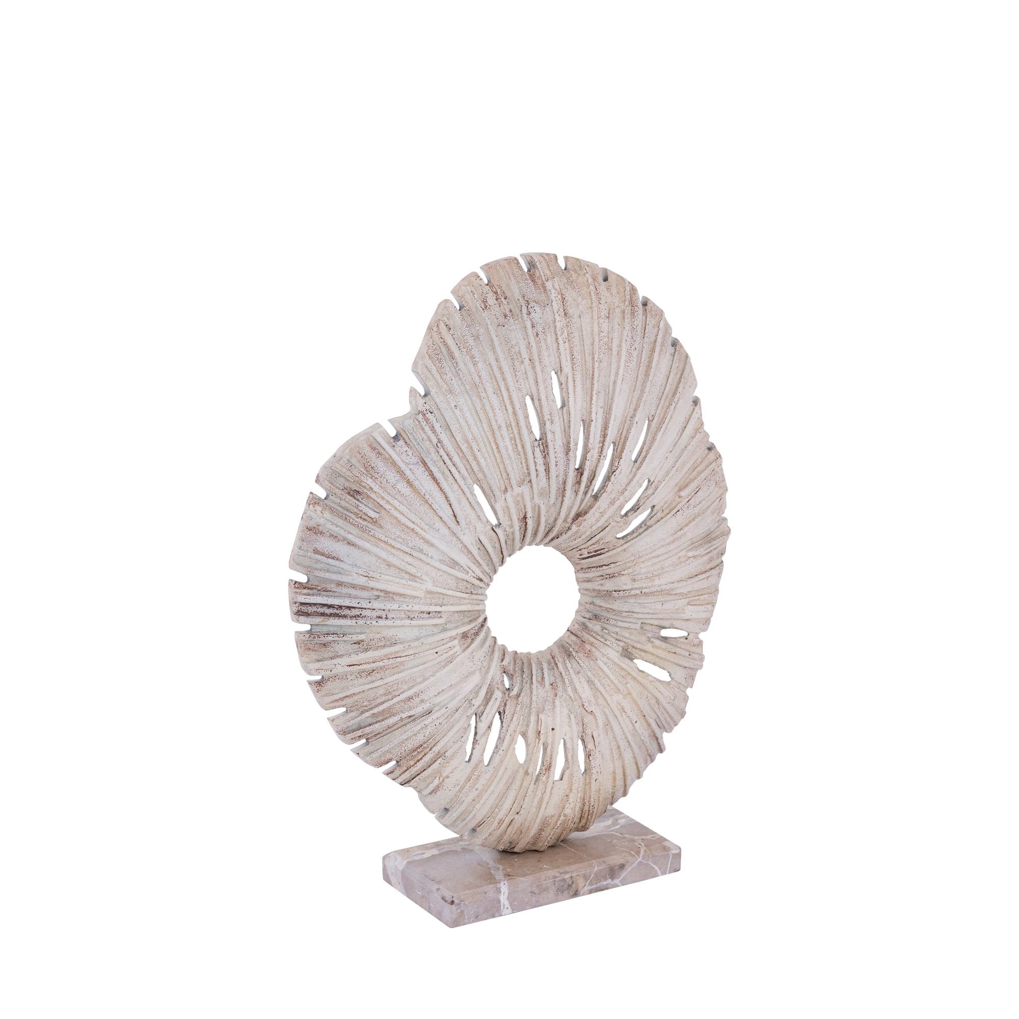 Vija Beige Cast Aluminum Organic Open Statue S by PTMD