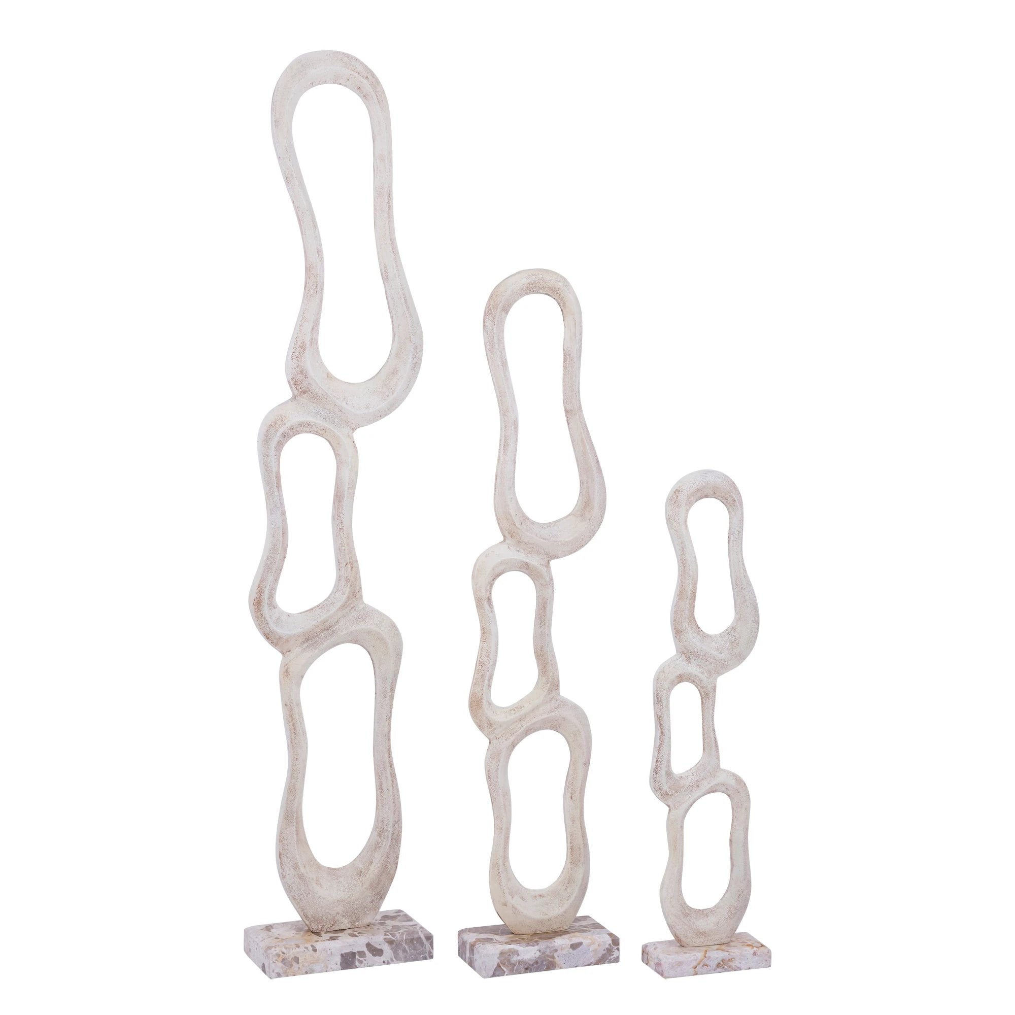 Camare Beige Cast Aluminum Abstract Open Statue M by PTMD