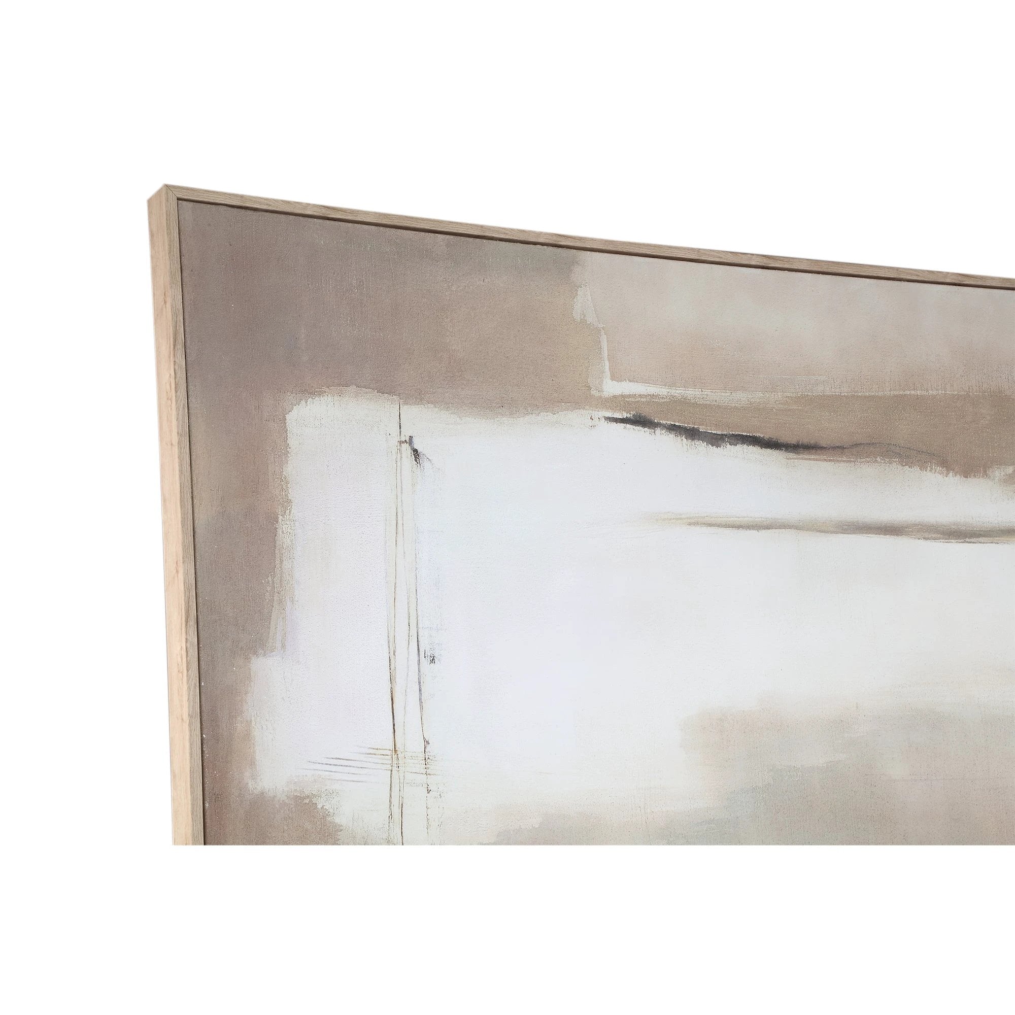 Olger beige abstract canvas-wandpaneel, ingelijst A by PTMD
