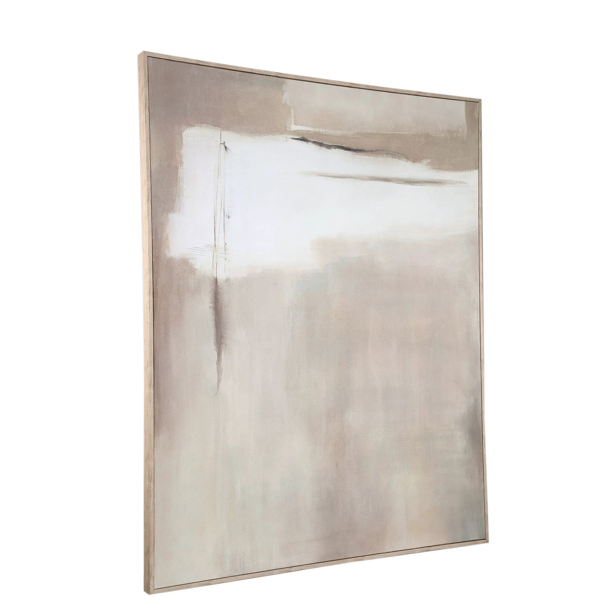 Olger beige abstract canvas-wandpaneel, ingelijst A by PTMD