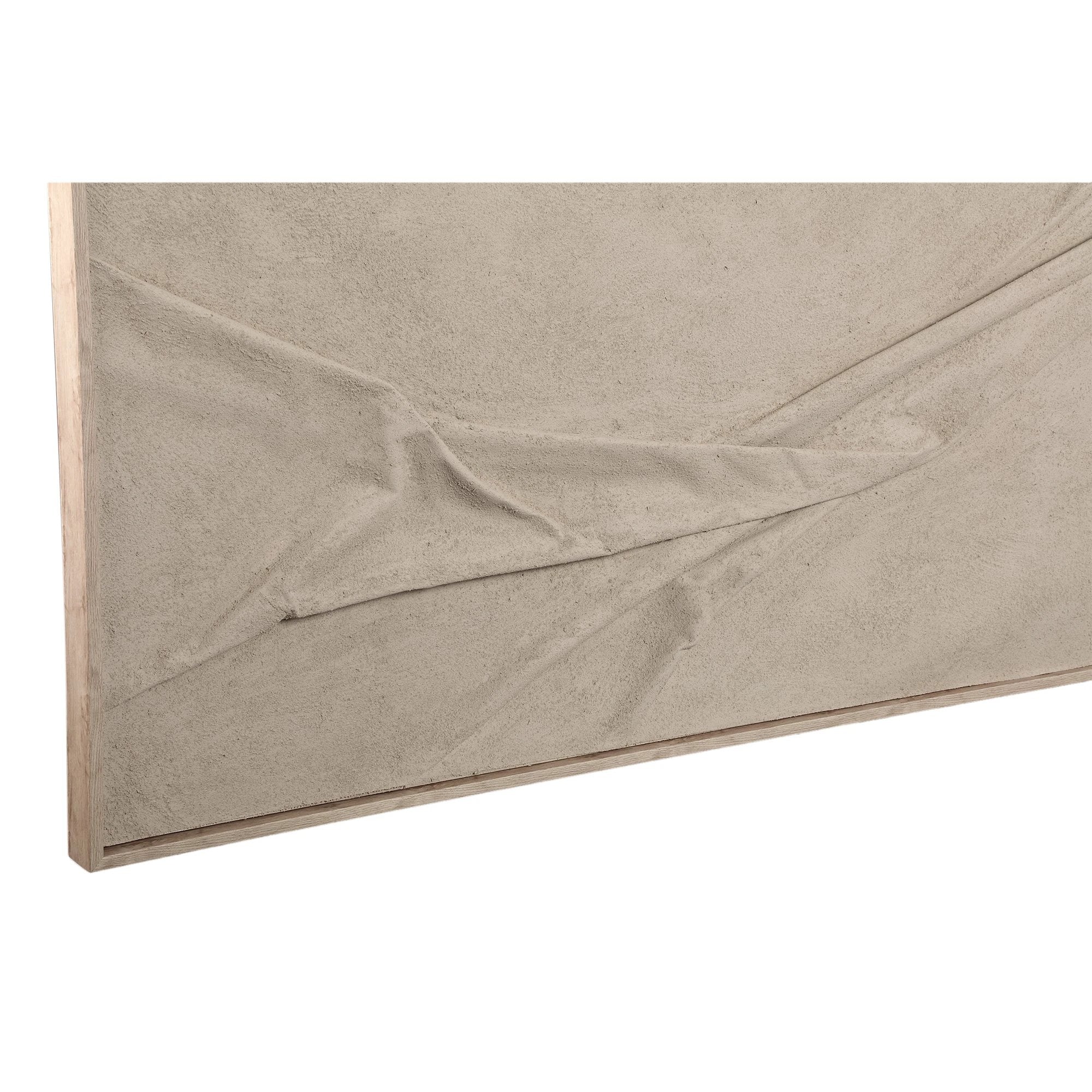 Dizze Zand Ingelijst Canvas-wandpaneel Textiele Golf L by PTMD