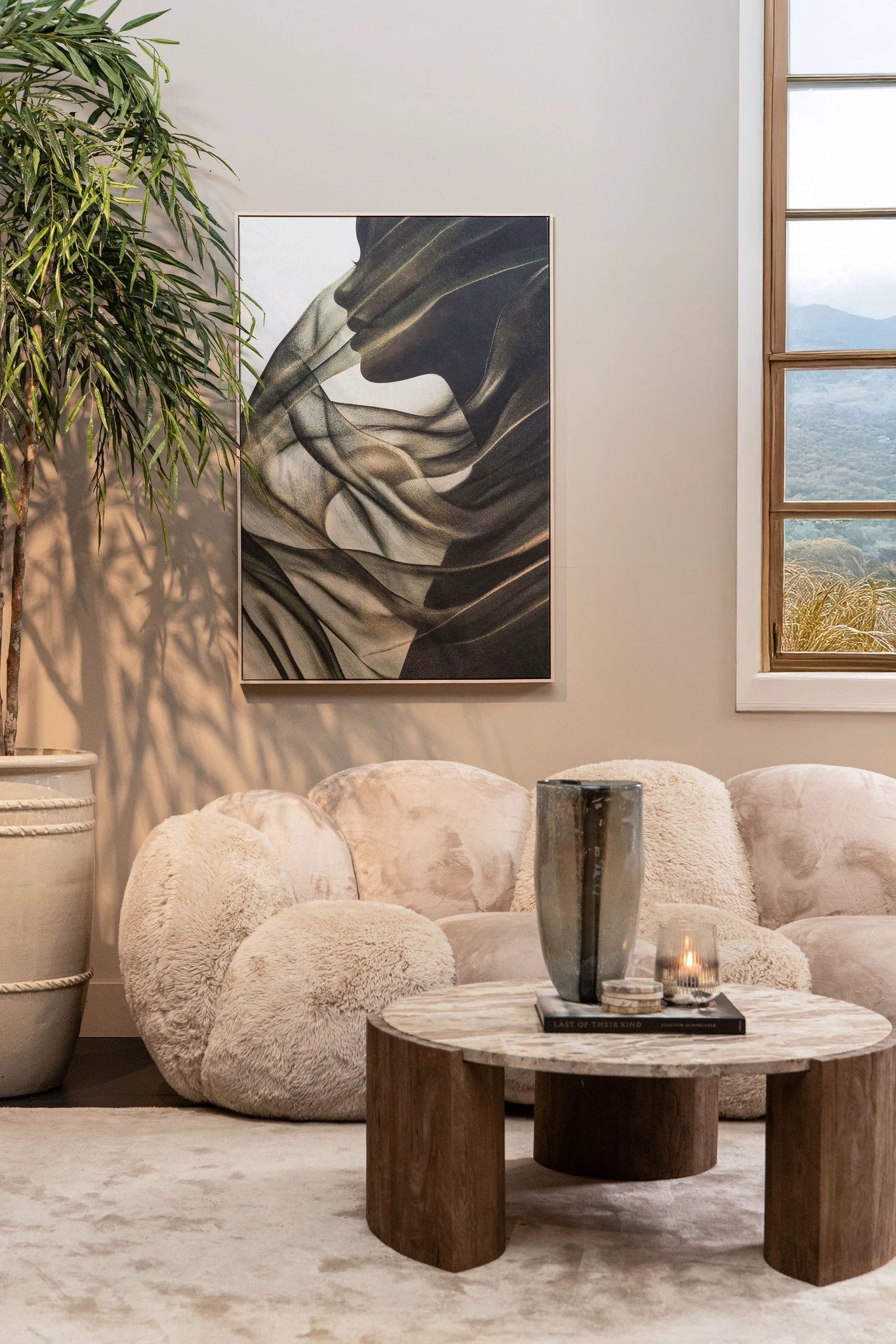 Jilla Dark Green Canvas Wall Panel Elegant Woman by PTMD