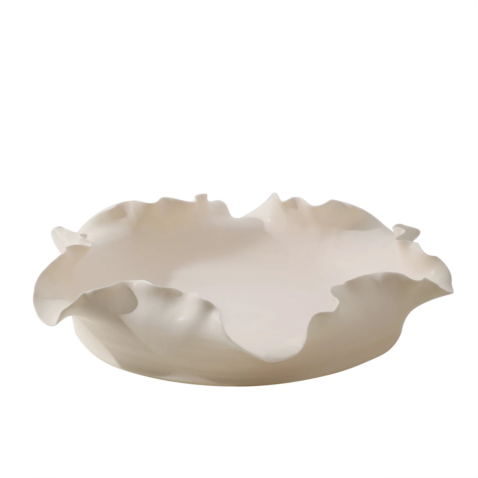 Ivra crème keramische ronde kom met organische vorm, klein by PTMD