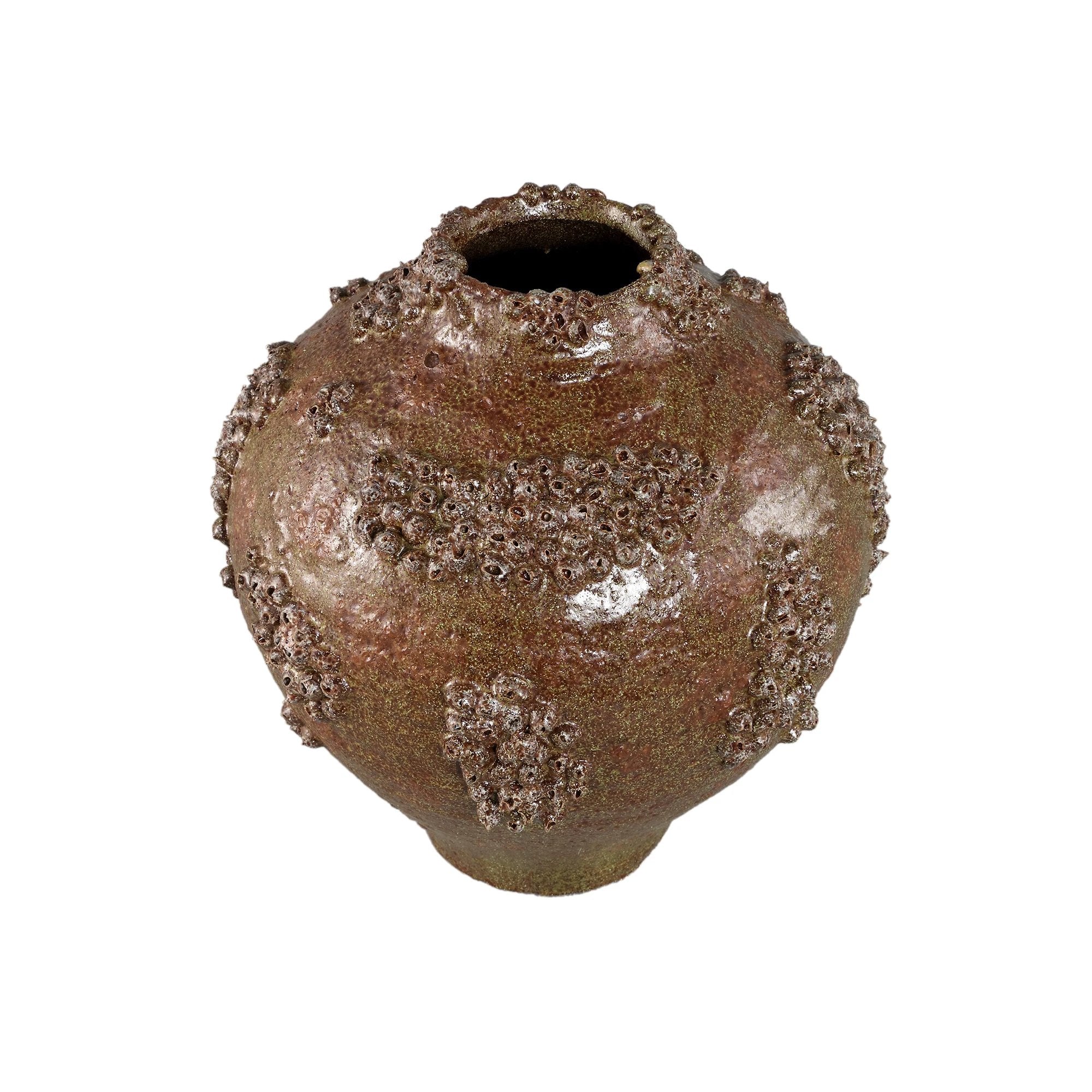 Deisy groene keramische vaas, koraalafwerking, M by PTMD