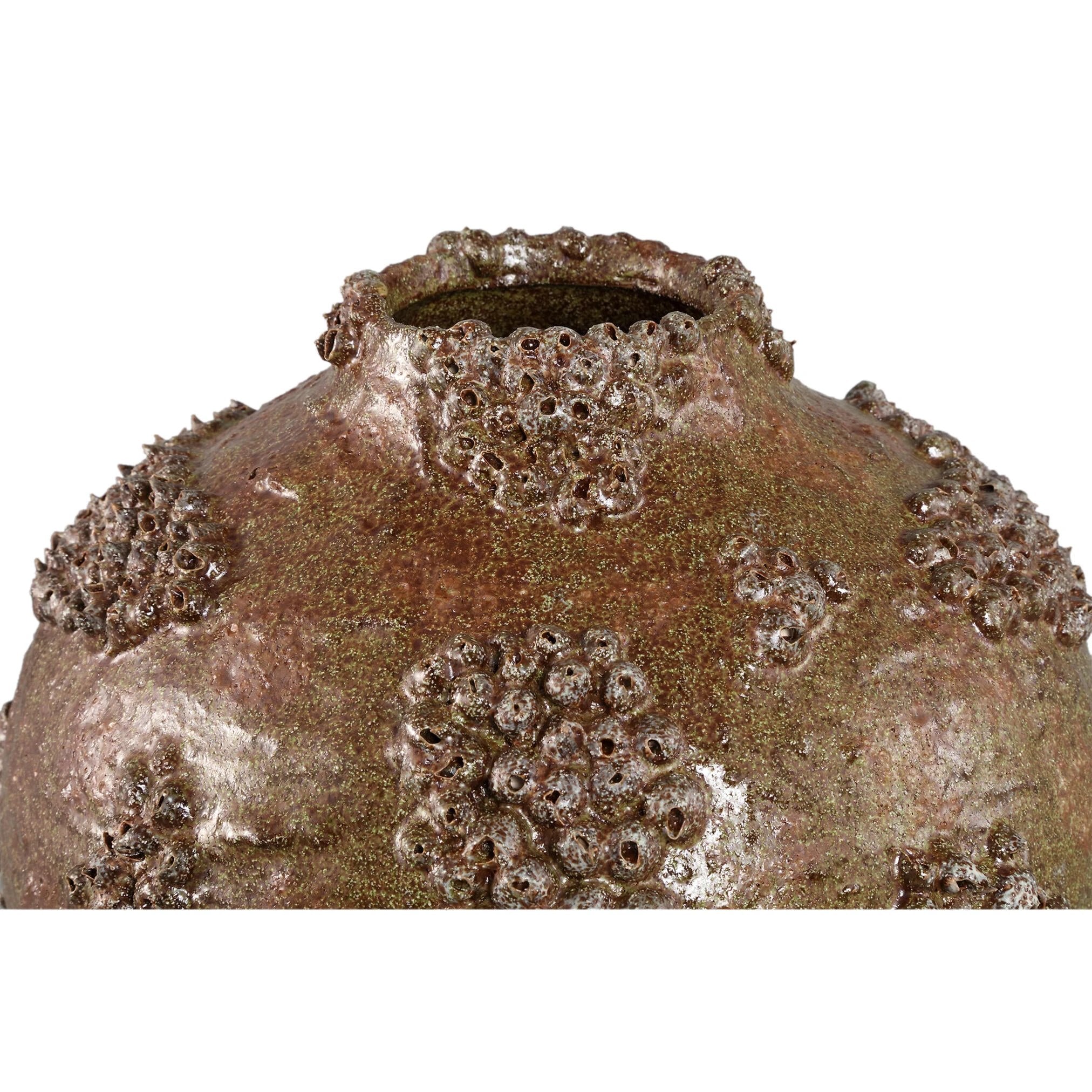 Deisy groene keramische vaas, koraalafwerking, M by PTMD