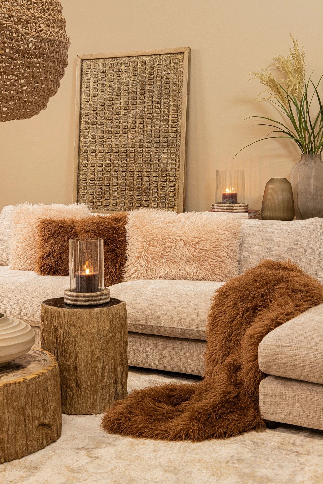 Hanglamp Dayo Natural Paper Rope Ball by PTMD