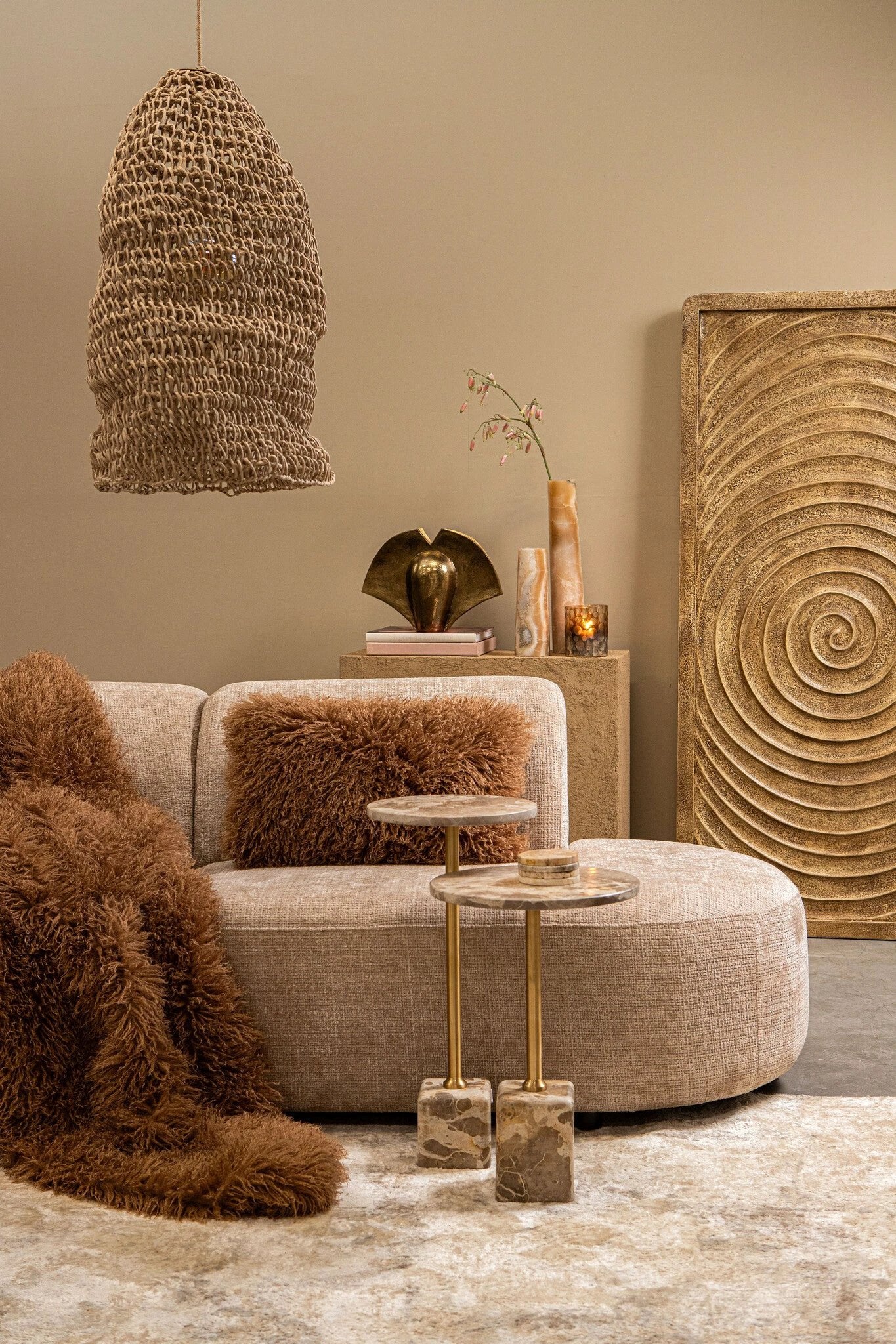 Dayo Natural Paper-Rope Long Open Hanging Lamp by PTMD