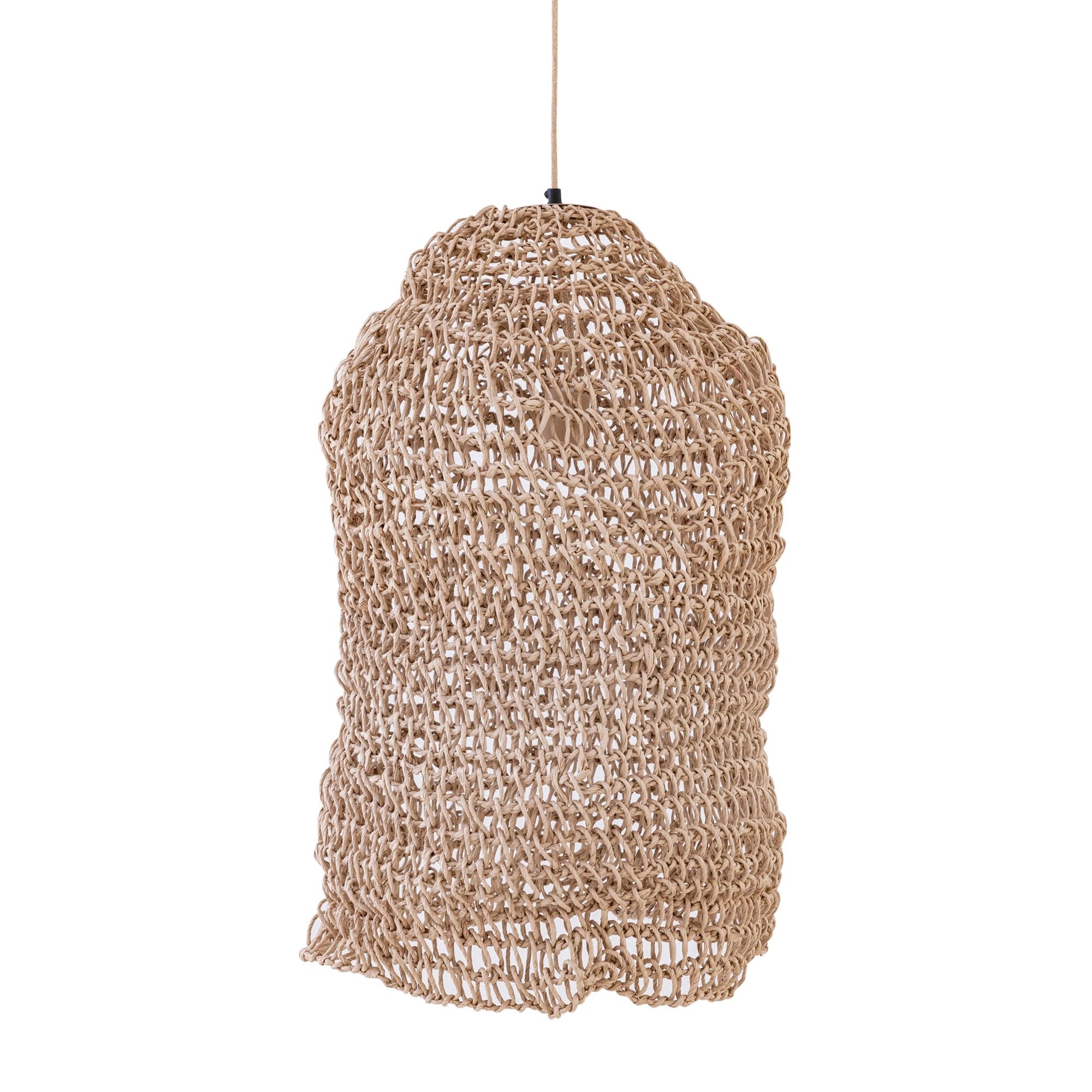 Dayo Natural Paper-Rope Long Open Hanging Lamp by PTMD