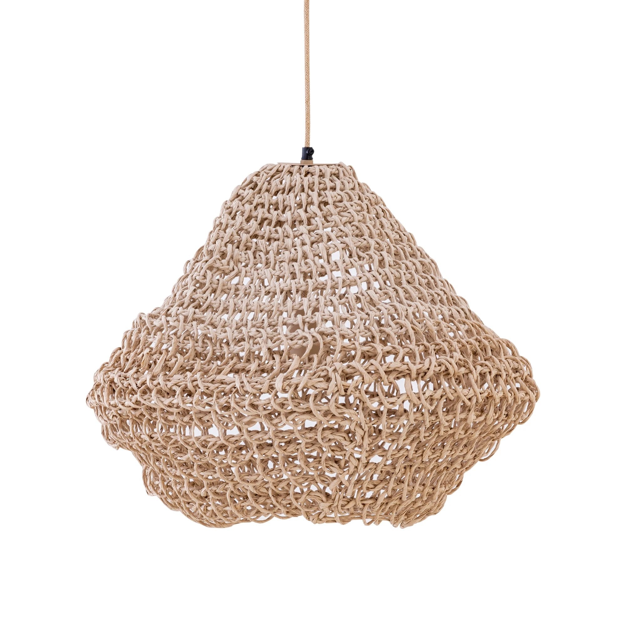 Dayo Natural Paper Rope Hanging Lamp, Closed Globe, Size S by PTMD