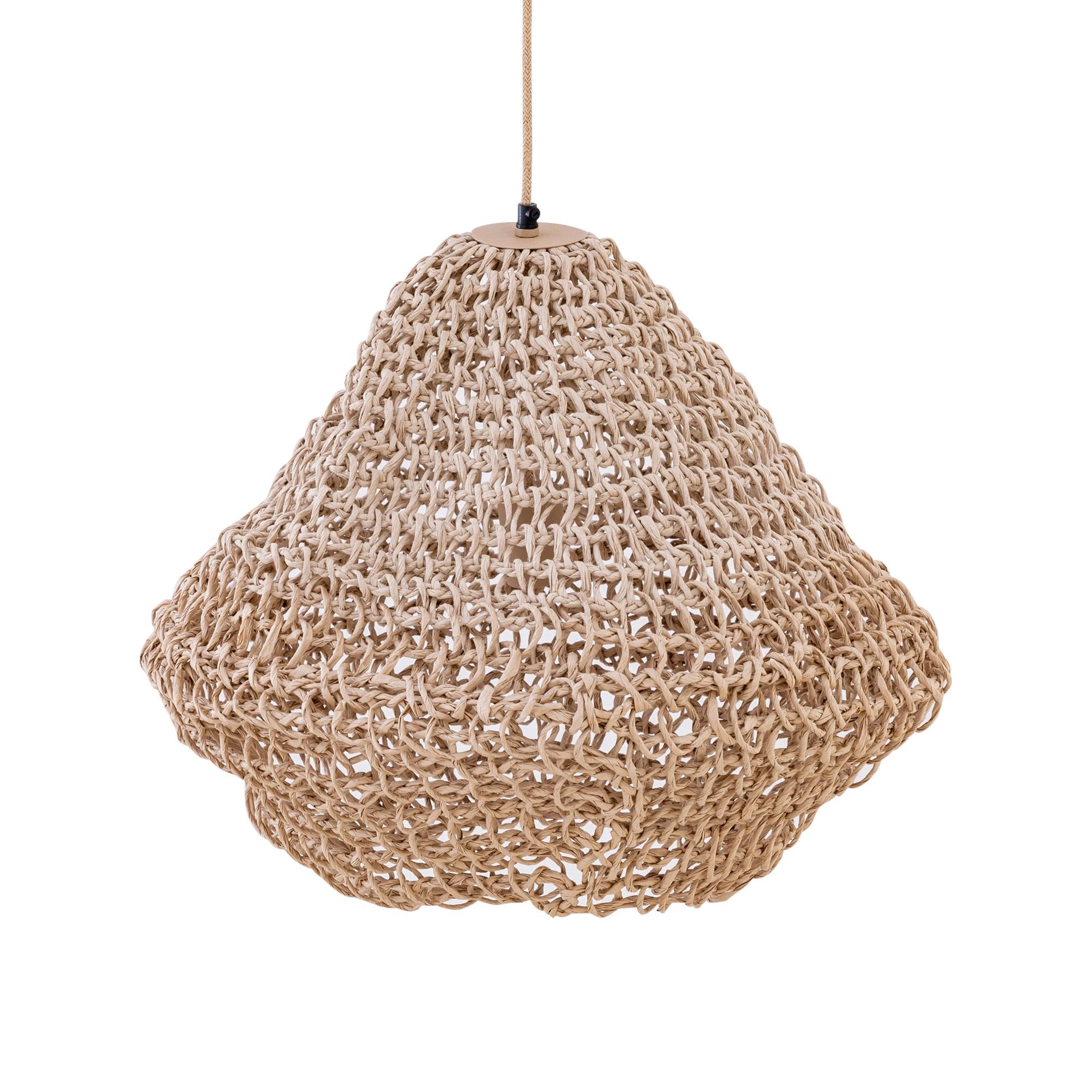 Dayo Natural Paper Rope Hanging Lamp, Closed Globe, Size S by PTMD