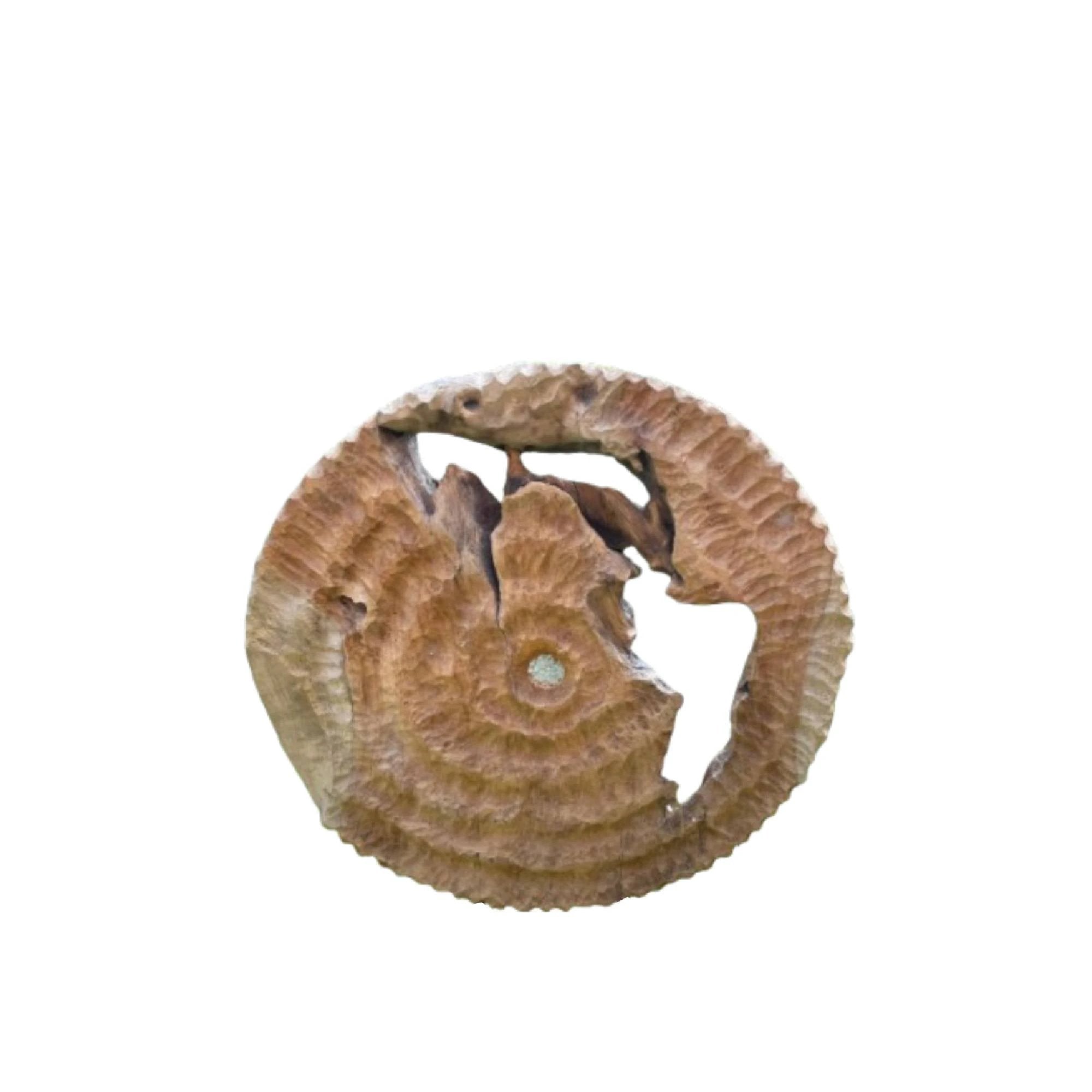 Roch Natuurlijk teakhouten wandpaneel, ruw, rond, S by PTMD