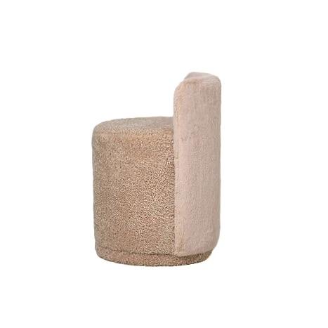 Brandon beige ronde stoffen poef met rugleuning by PTMD