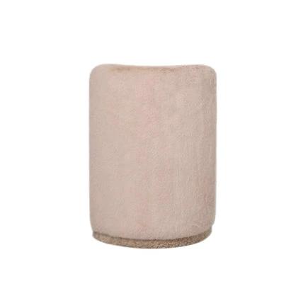 Brandon beige ronde stoffen poef met rugleuning by PTMD