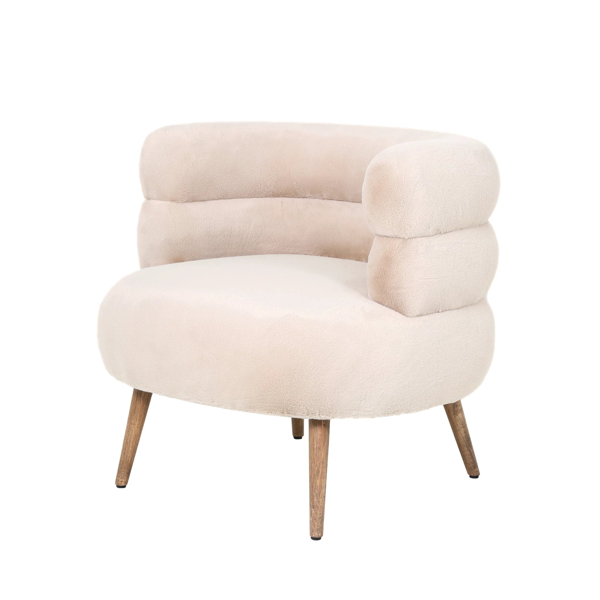 Fauteuil Nelly beige met bont by PTMD
