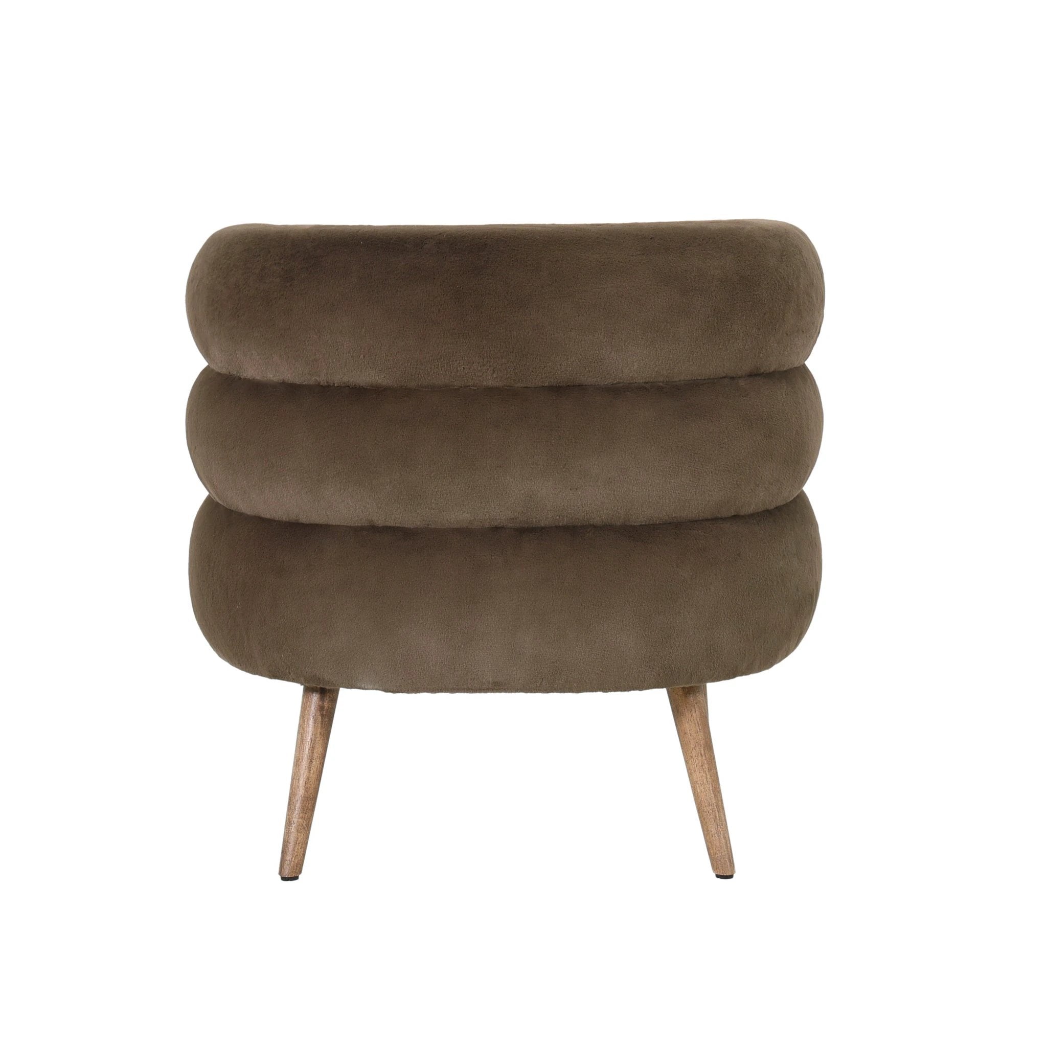 Fauteuil Nelly donkerbruin met bont by PTMD