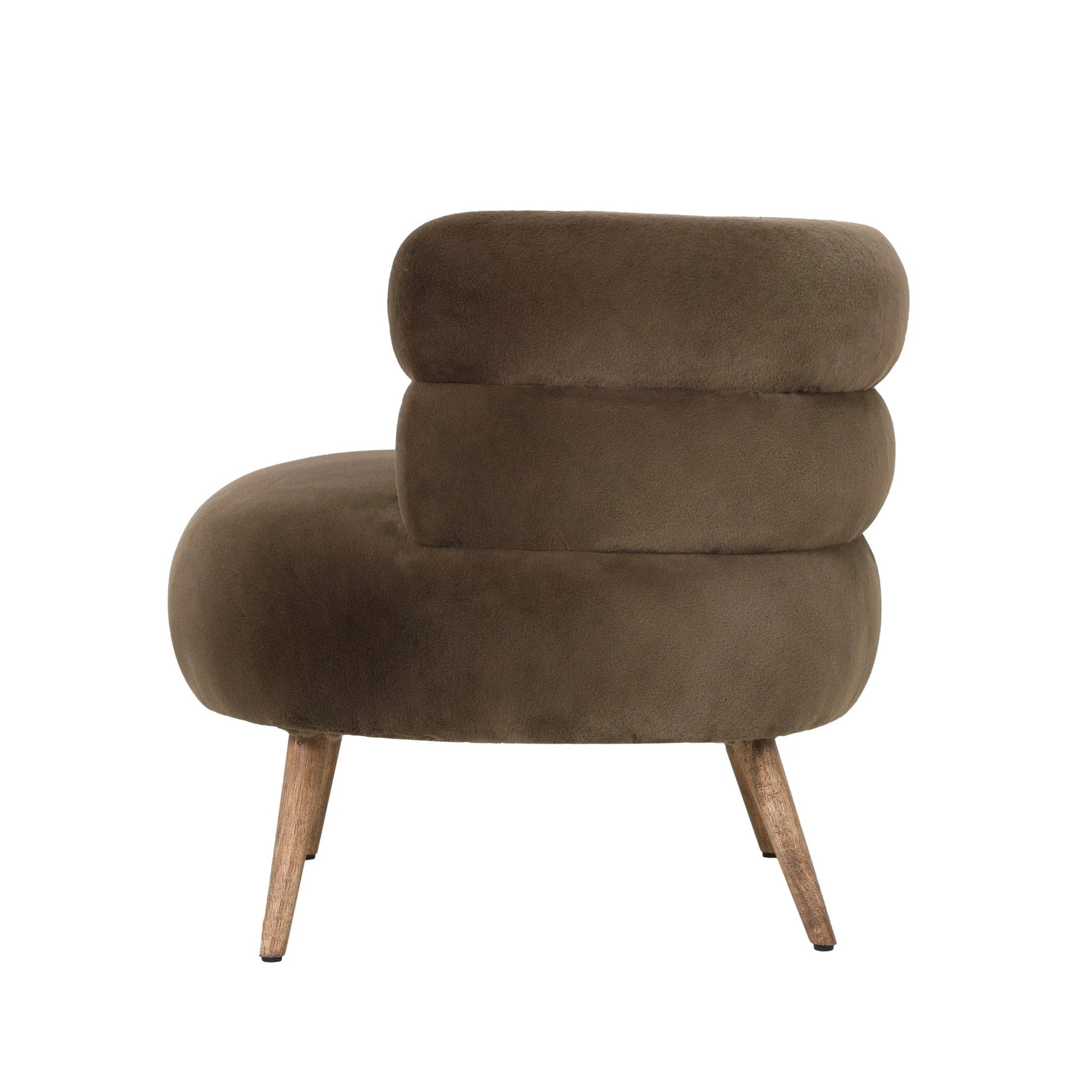 Fauteuil Nelly donkerbruin met bont by PTMD