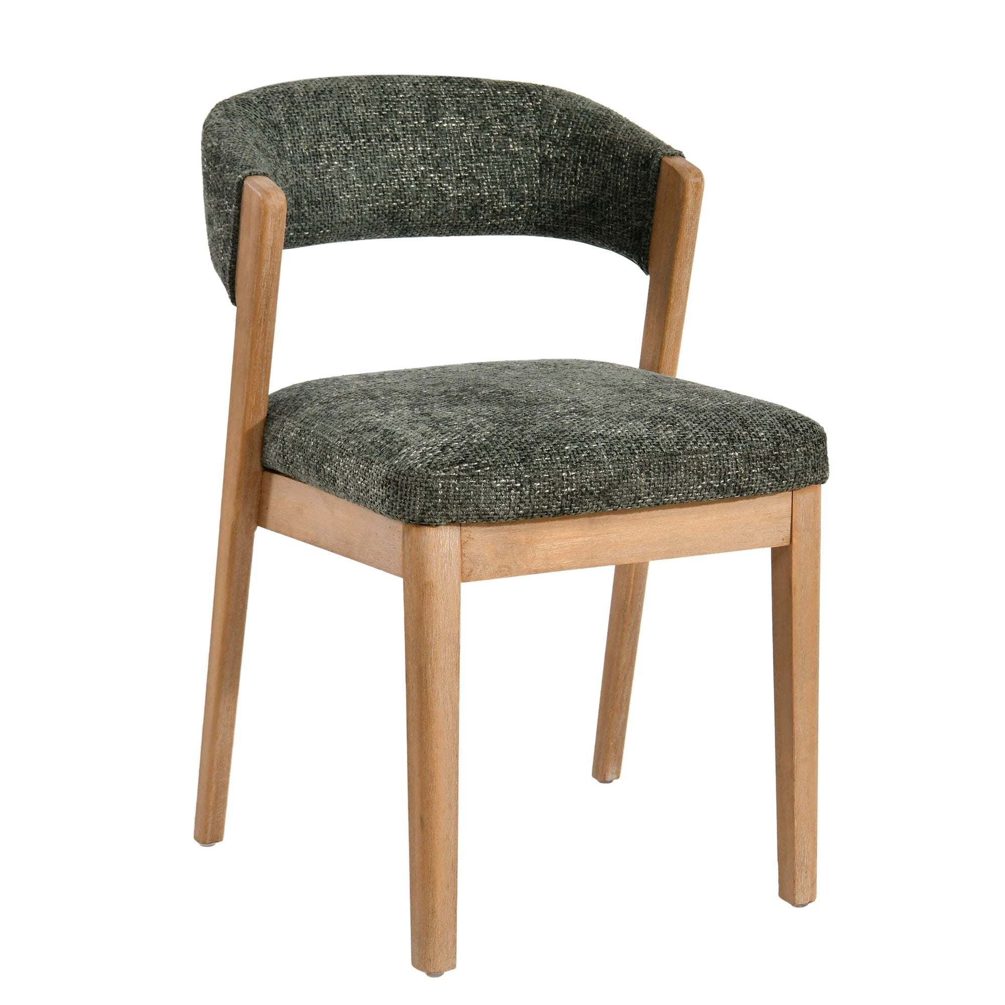 Eetkamerstoel Kael Olijfgroen Rubberhout (set van 2) by PTMD