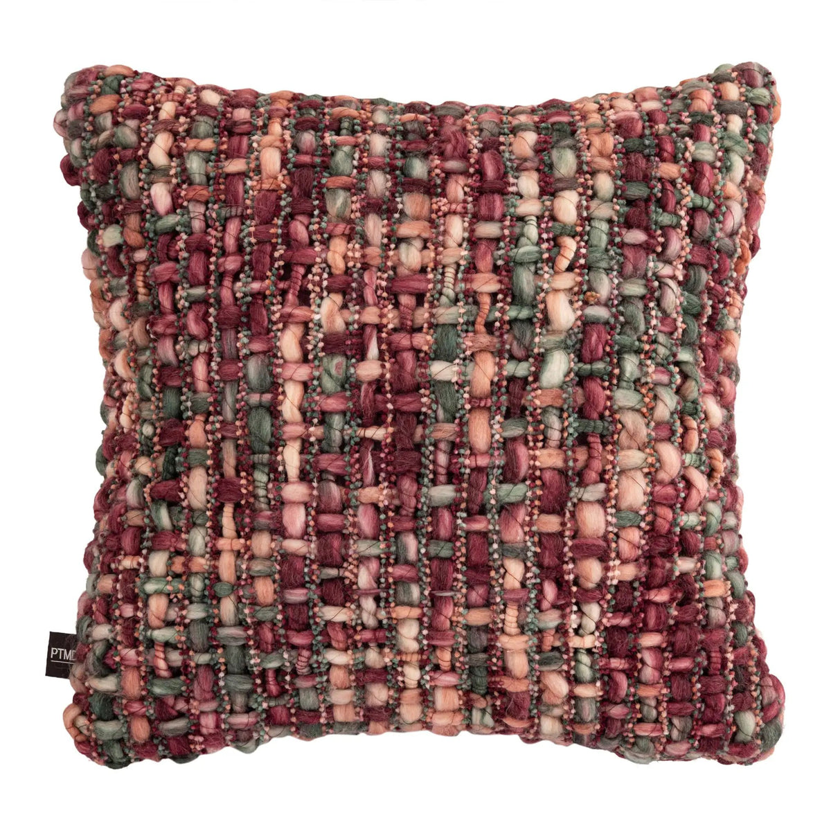 Dacy Frambozenkleurig Gerecycled Polyester Vierkant Kussen by PTMD