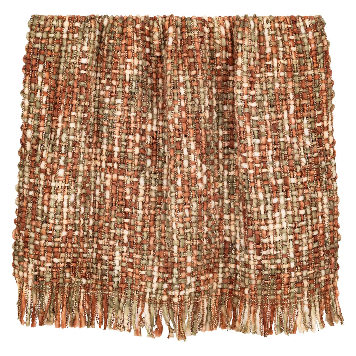 Dacy karamel plaid van gerecycled polyester by PTMD