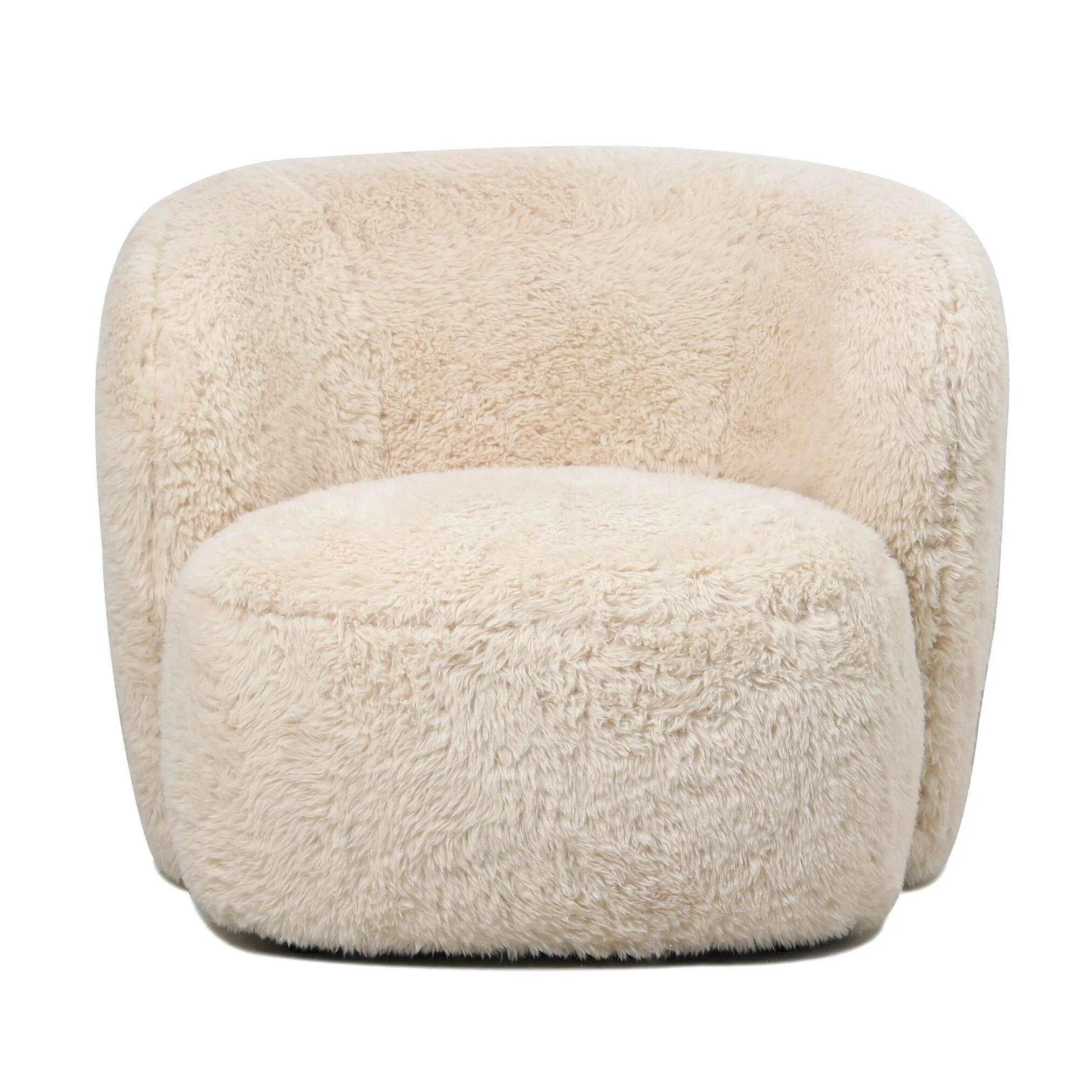 Fauteuil Aphrodite beige met bont by PTMD