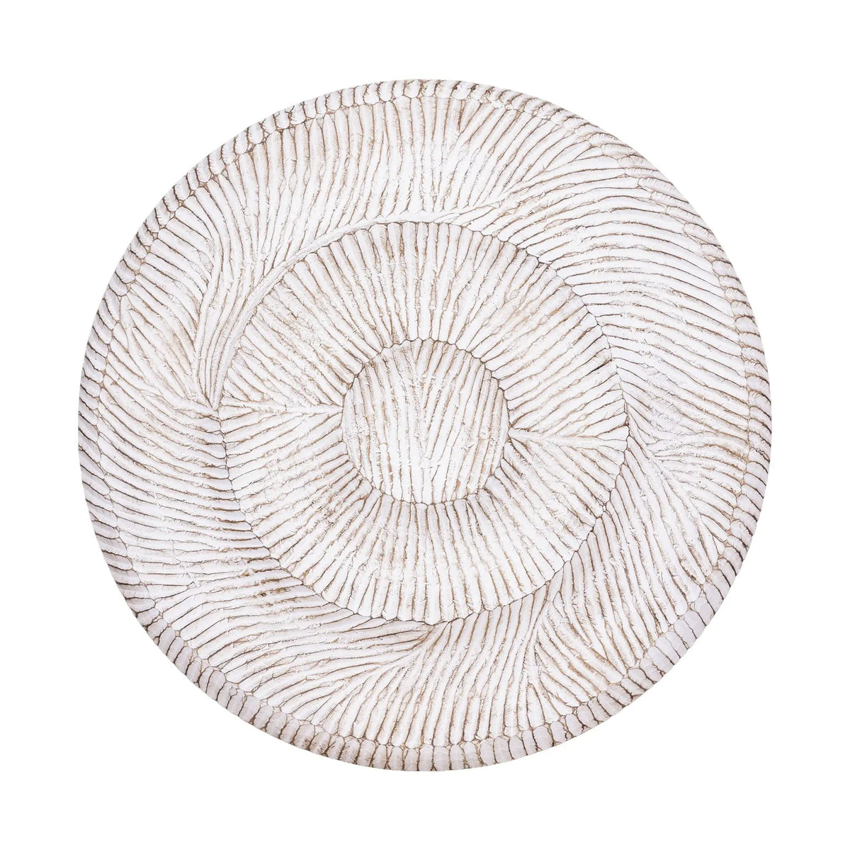 Zoelle off-white MDF gekerfd cirkelvormig wandpaneel M by PTMD
