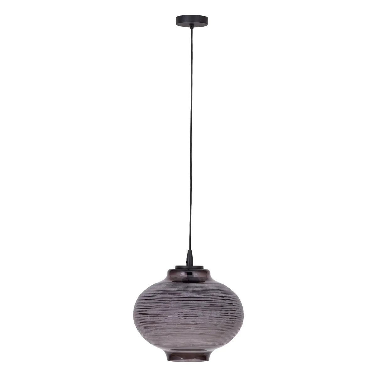 Mascen donkergrijze kleine hanglamp van geslepen glas by PTMD