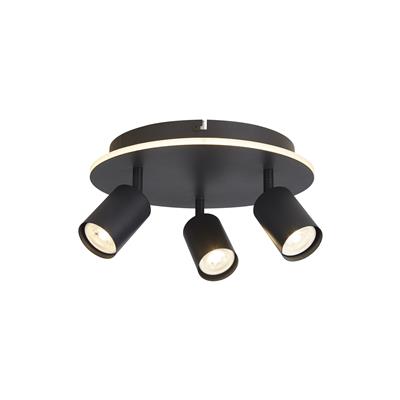 Plafondlamp San Diego 3Lt, Matt Black Metal