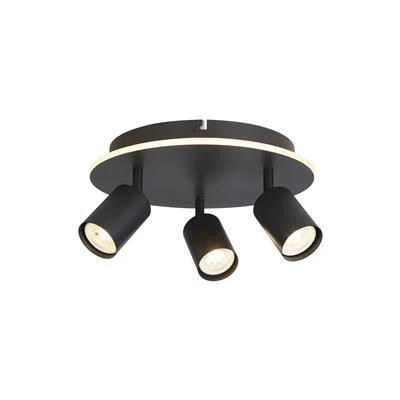 Plafondlamp San Diego 3Lt, Matt Black Metal by Searchlight