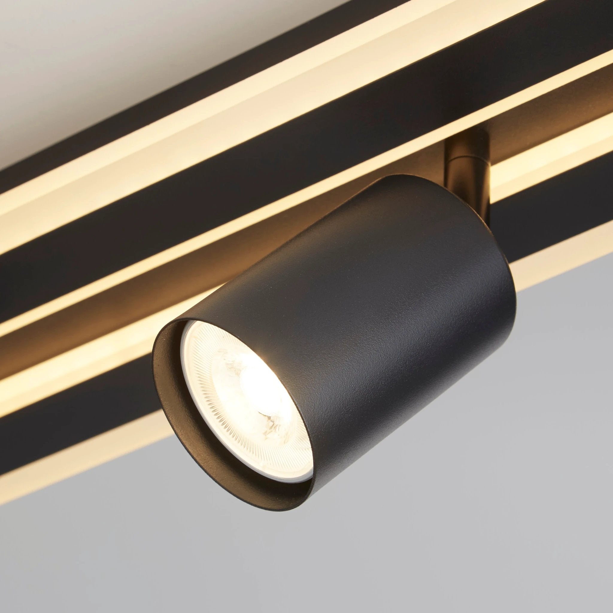 Plafondlamp San Diego 4Lt, Matt Black Metal by Searchlight