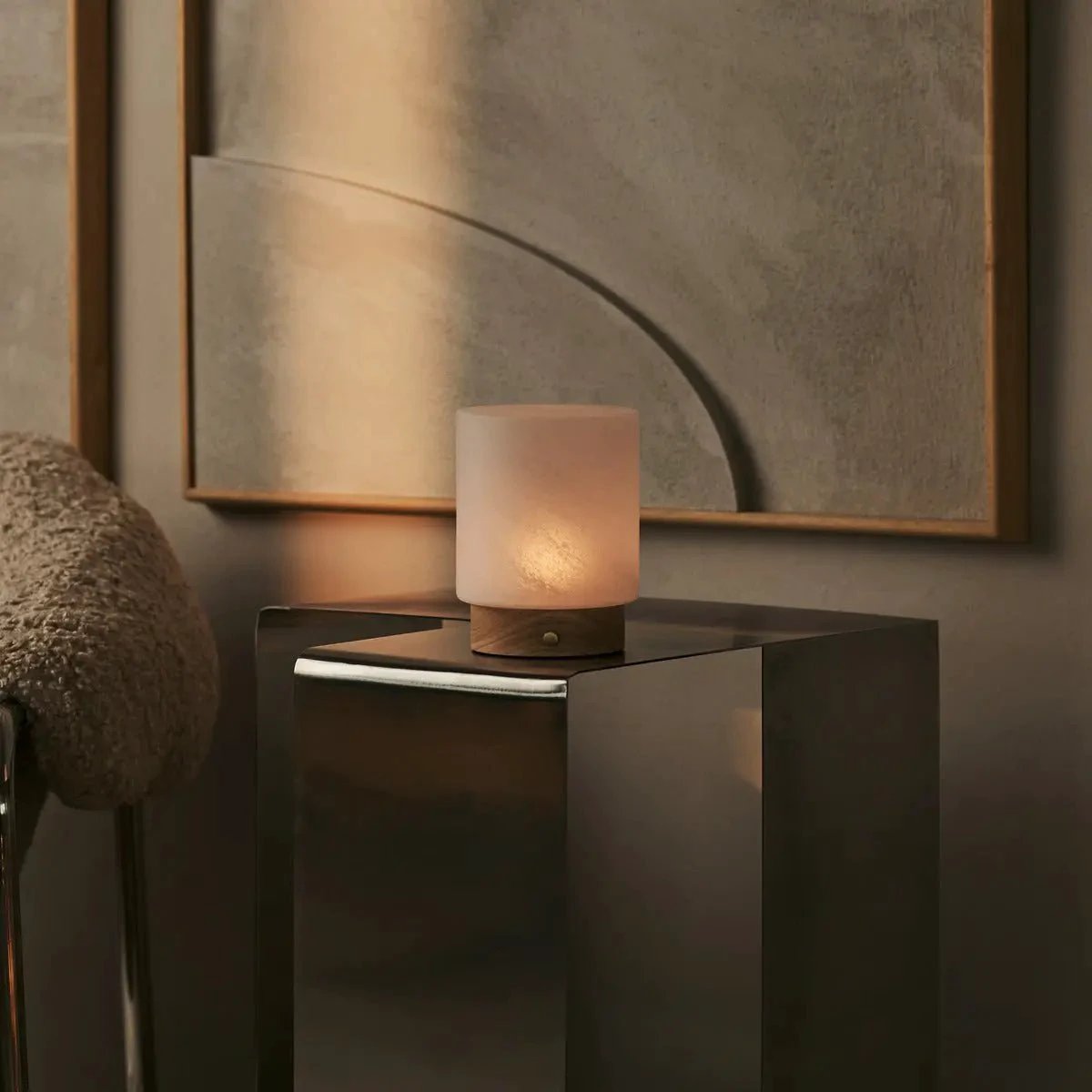 Tafellamp oplaadbaar Pien lichtbruin hout by Tavellio - Amsterdam